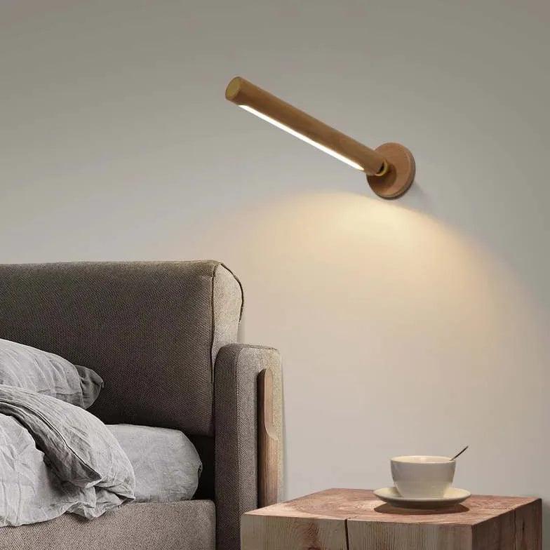 USB Rechargeable Wall Light - Wooden LED Night Light for Bedroom, Hallway, Nursery - Dimmable & Touch Control Home Decor Lighting