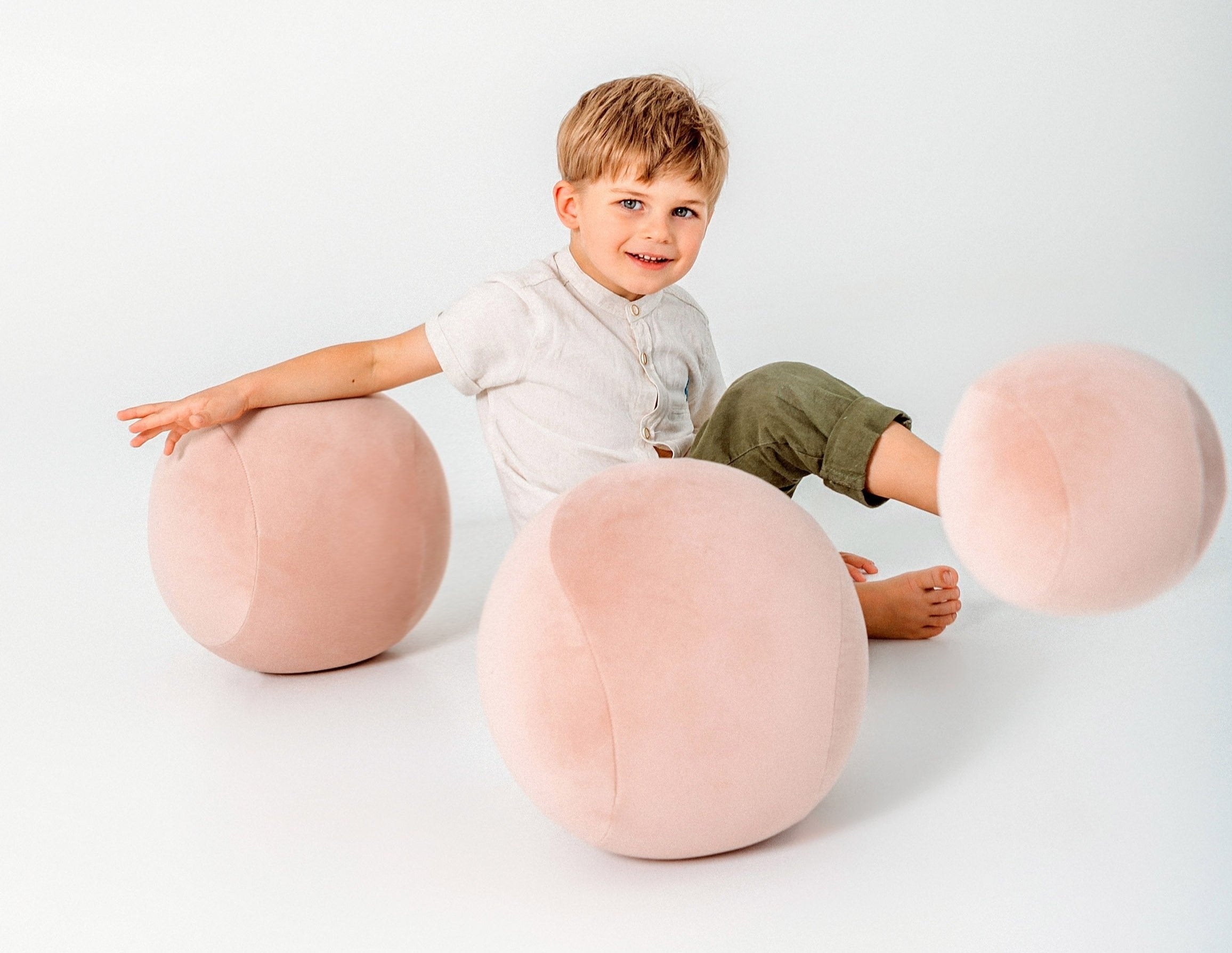 Noom Gropius Baby Spheric Ottoman - Modern Nursery Pouf with Storage, Soft Round Footstool for Kids Room Decor | Perfect for Playrooms, Bedrooms & Daycare Centers