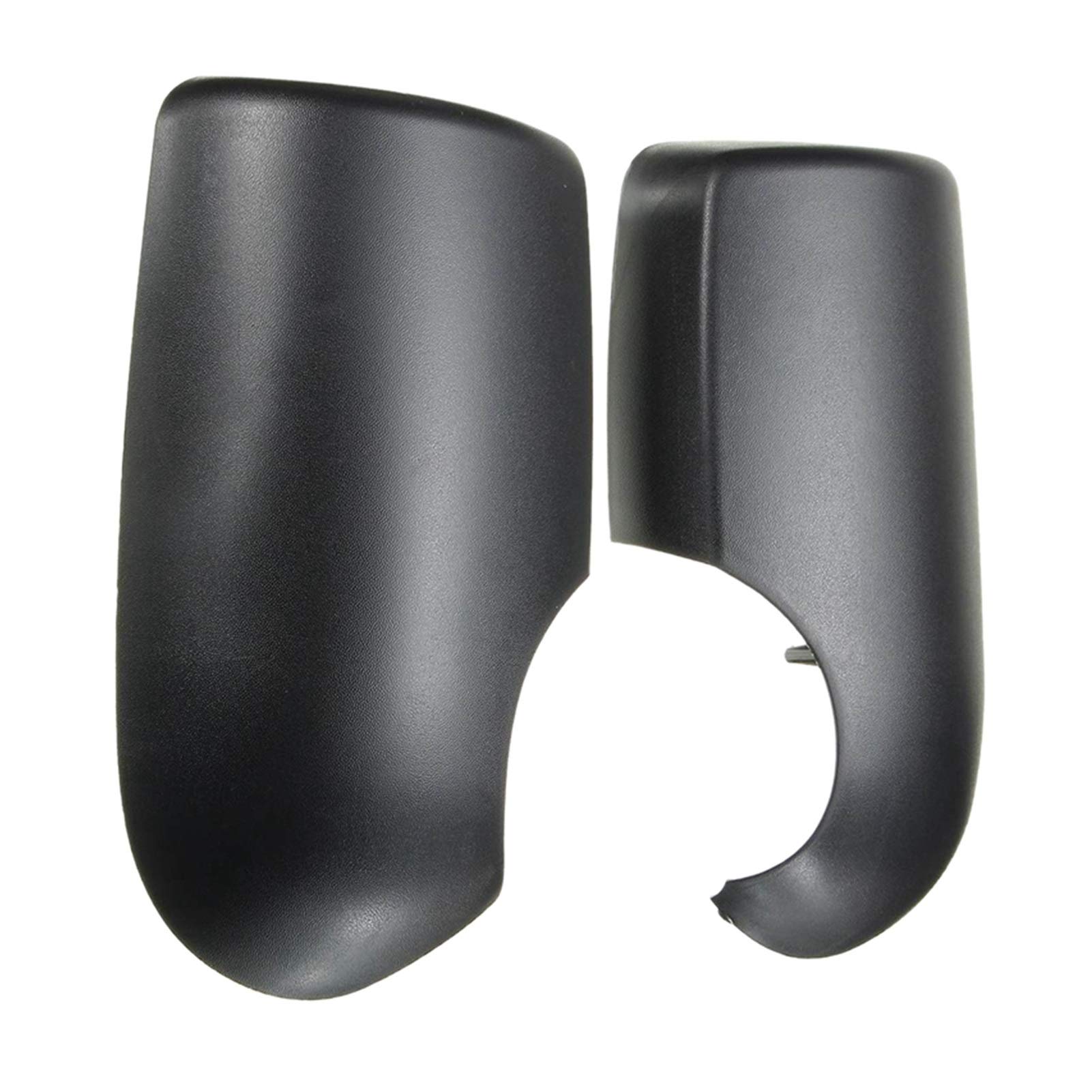 2Pcs ABS Black Door Wing Mirror Covers for Ford Transit MK6 MK7 2000-2014 - Left & Right Side Replacement - Durable Exterior Protection for Passenger Van & Delivery Trucks