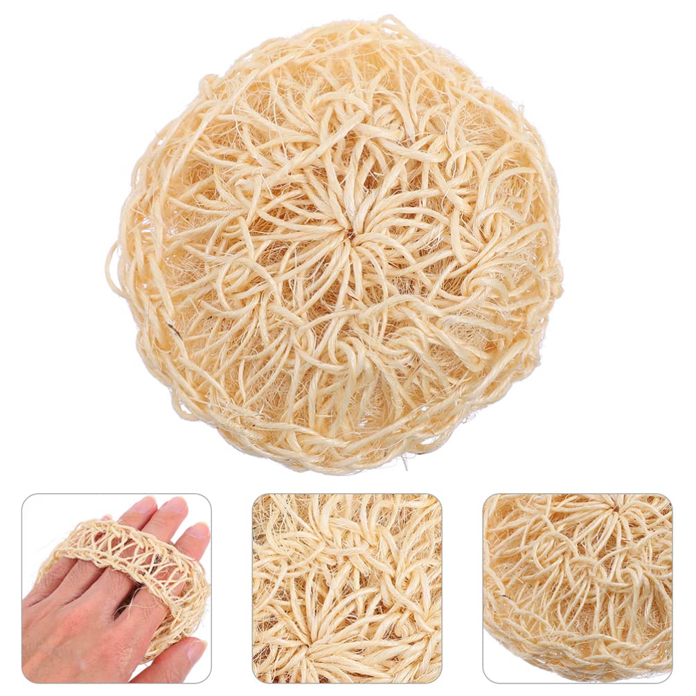 FOMIYES 3-Pack Natural Loofah Bath Sponges - Exfoliating Shower Ball with Sisal Mesh for Deep Cleansing & Skin Renewal | Perfect for Body Scrub, Spa Day, and Gentle Exfoliation in Bath or Shower