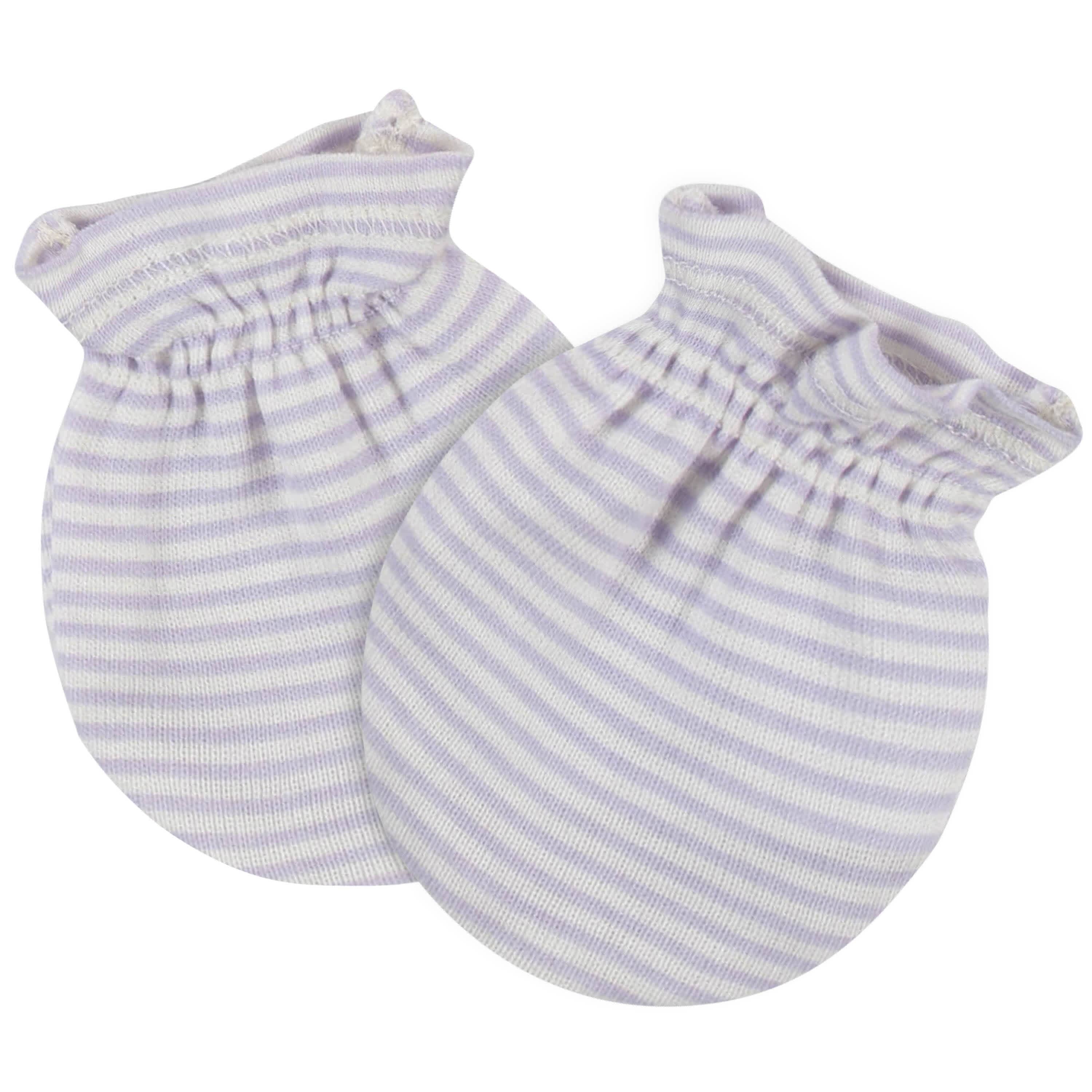 4 Pack Baby Girls Bunny Ballerina No-Scratch Mittens - Soft Cotton Infant Hand Protectors for Newborns & Toddlers - Perfect for Sleeping, Nursing & Playtime