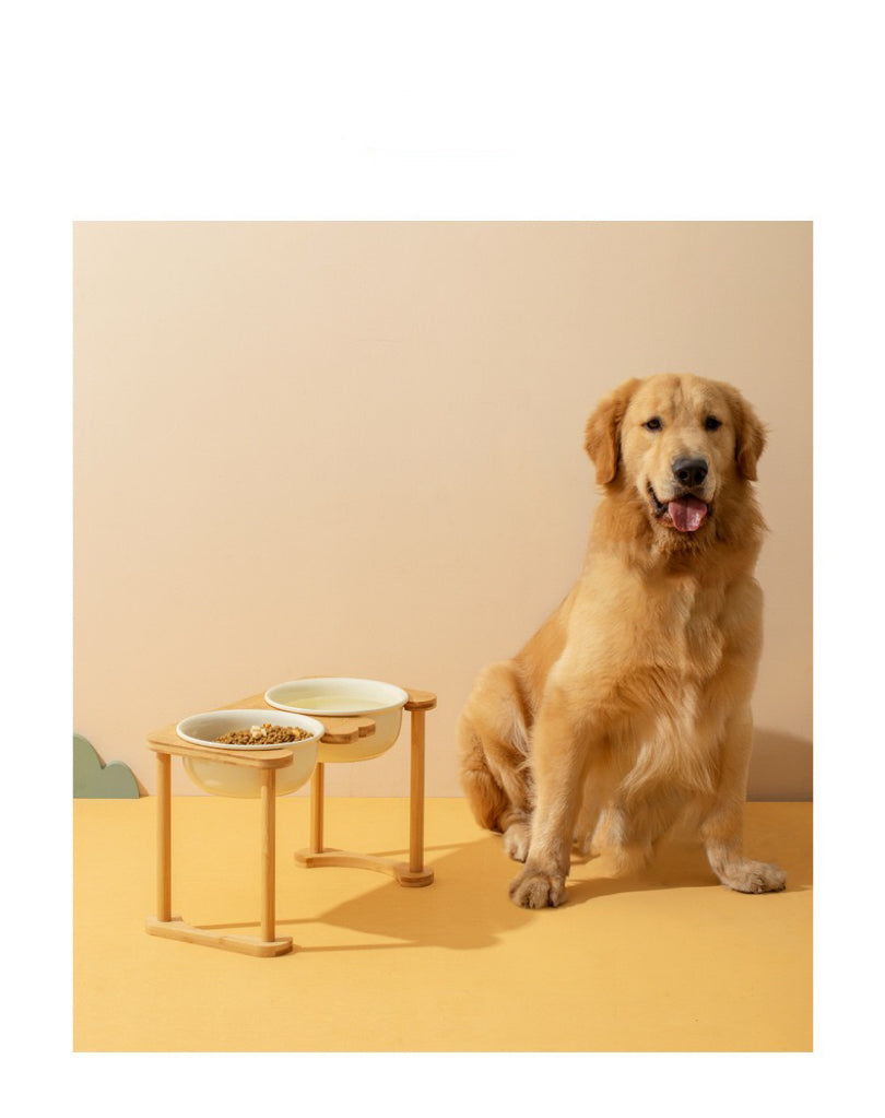 Large Double Bowl Pet Feeder - Stainless Steel Dog & Cat Bowls with Non-Slip Base | My Rainbow Pets | Perfect for Mealtime & Water for Multiple Pets