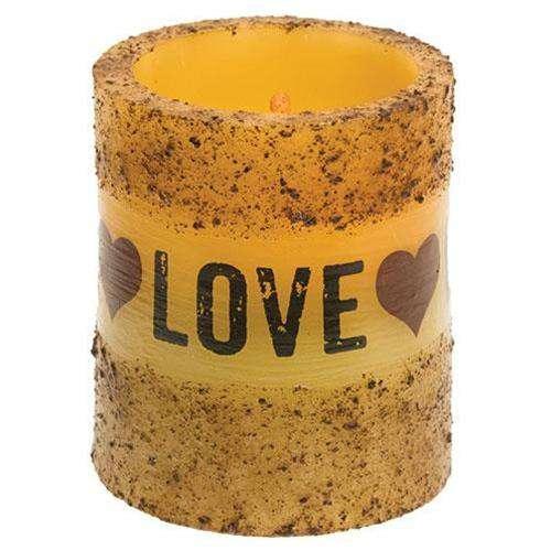 Live Laugh Love Pillar Candle - Burnt Ivory Scented Decorative Candle for Home Decor, Wedding Centerpieces & Relaxing Ambiance