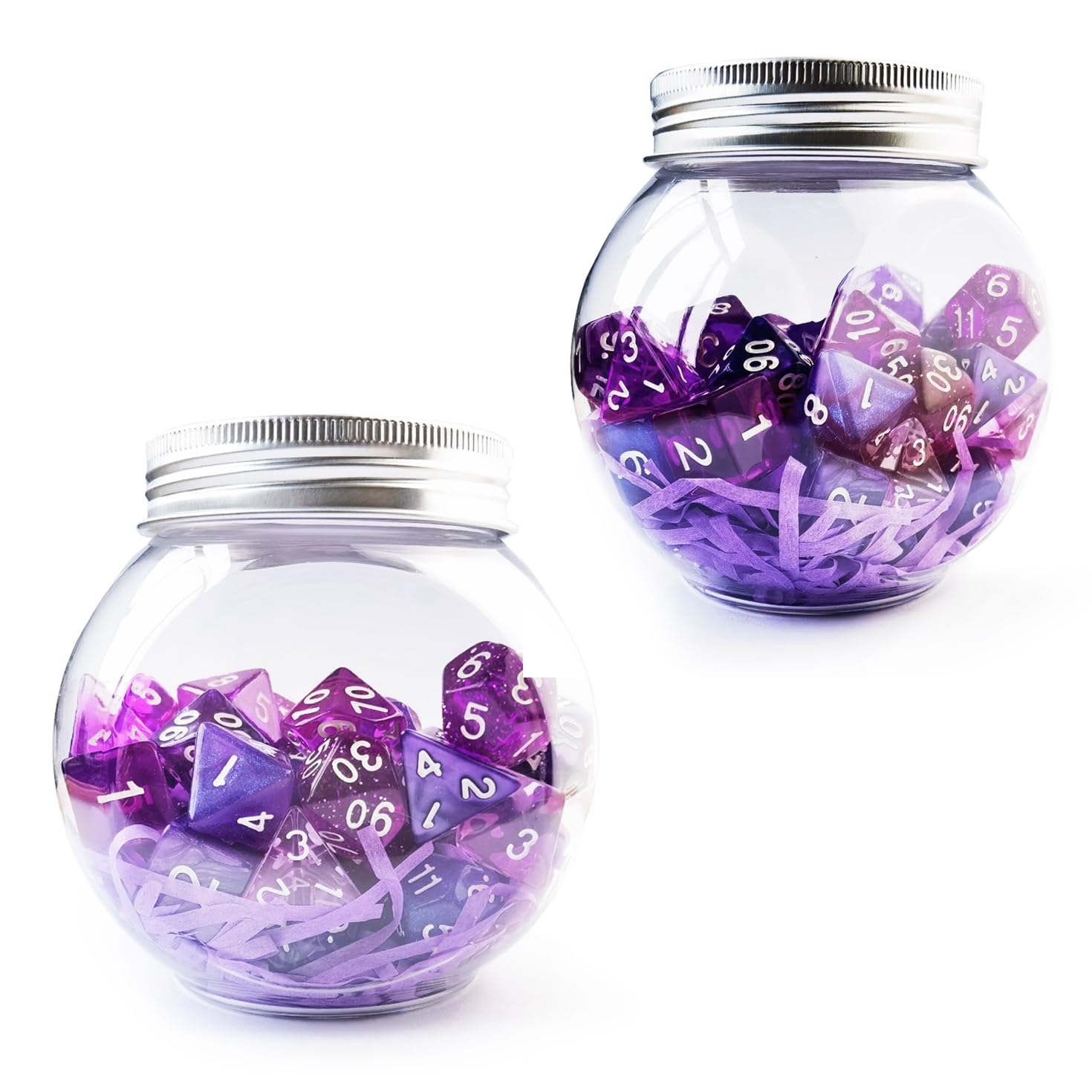 Bescon 35-Piece Polyhedral RPG Dice Set in Amethyst Purple - Complete DND Dice Collection for Dungeons & Dragons, Pathfinder & Tabletop Roleplaying Games | Perfect for Game Nights, Character Creation & Fantasy Adventures