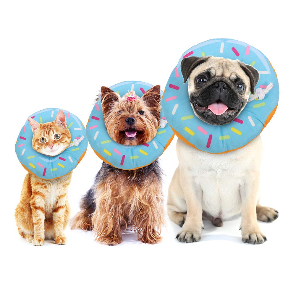 FRIUSATE Soft Cat Cone Collar - Adjustable Elizabethan Recovery Collar for Cats & Kittens | Cute Donut Design | Lightweight Post-Surgery Neck Cone to Prevent Licking & Scratching | Perfect for Spay/Neuter Recovery & Wound Healing