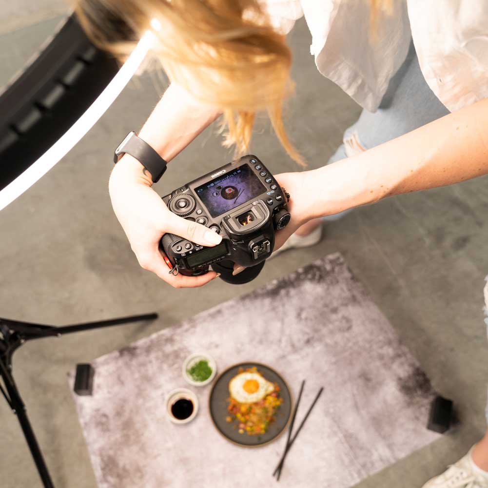 56cm x 87cm Flat Lay Instagram Backdrop - Concrete Texture Photo Background for Product Photography, Blogging & Social Media Content Creation