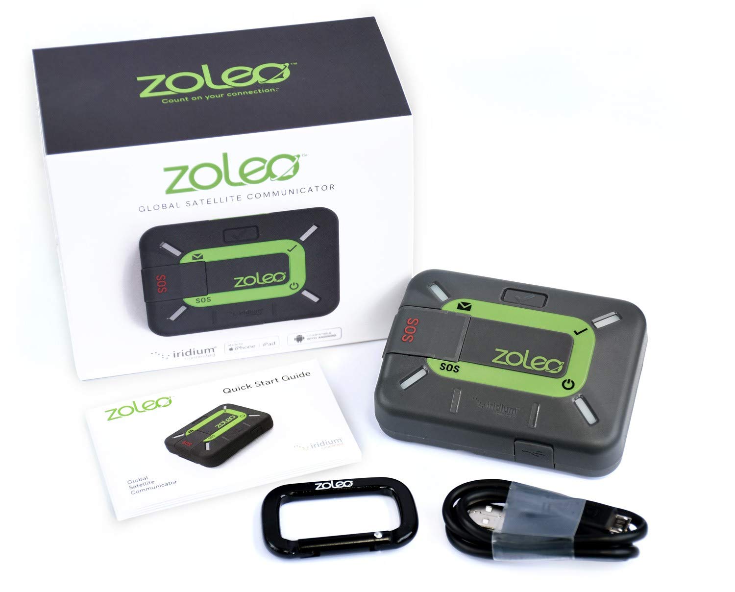 ZOLEO Satellite Communicator - Global Two-Way SMS Texting, Email & Emergency SOS with GPS Location Tracking - Works with Android & iOS Smartphones for Outdoor Adventures, Hiking, Camping & Remote Travel Safety