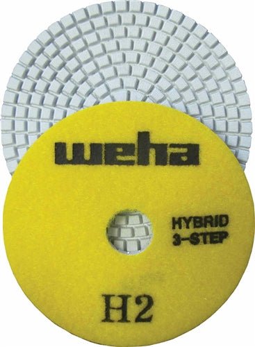 4 Weha 3-Step Hybrid Diamond Polishing Pad Set (3 Pads) - Perfect for Granite, Marble & Concrete Surface Restoration