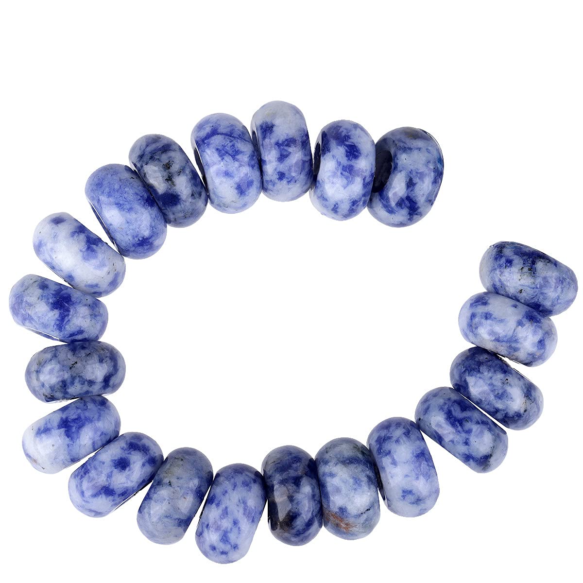 25 Pcs Sodalite Large Hole Beads - 8x14mm Rondelle Gemstone Loose Beads for Jewelry Making, DIY Bracelets, Macrame Projects & Crafts - Perfect for Necklaces, Earrings & Boho Home Decor