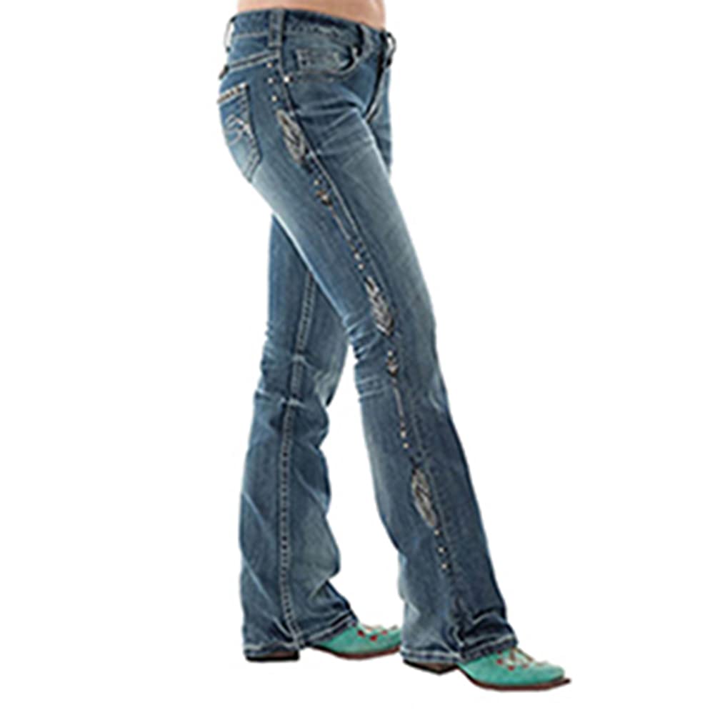 CFFVDIZ Women's Embroidered Bootcut Jeans - Stretchy Denim Pants for Casual & Work Wear | Perfect for Office, Date Night & Everyday Outfits