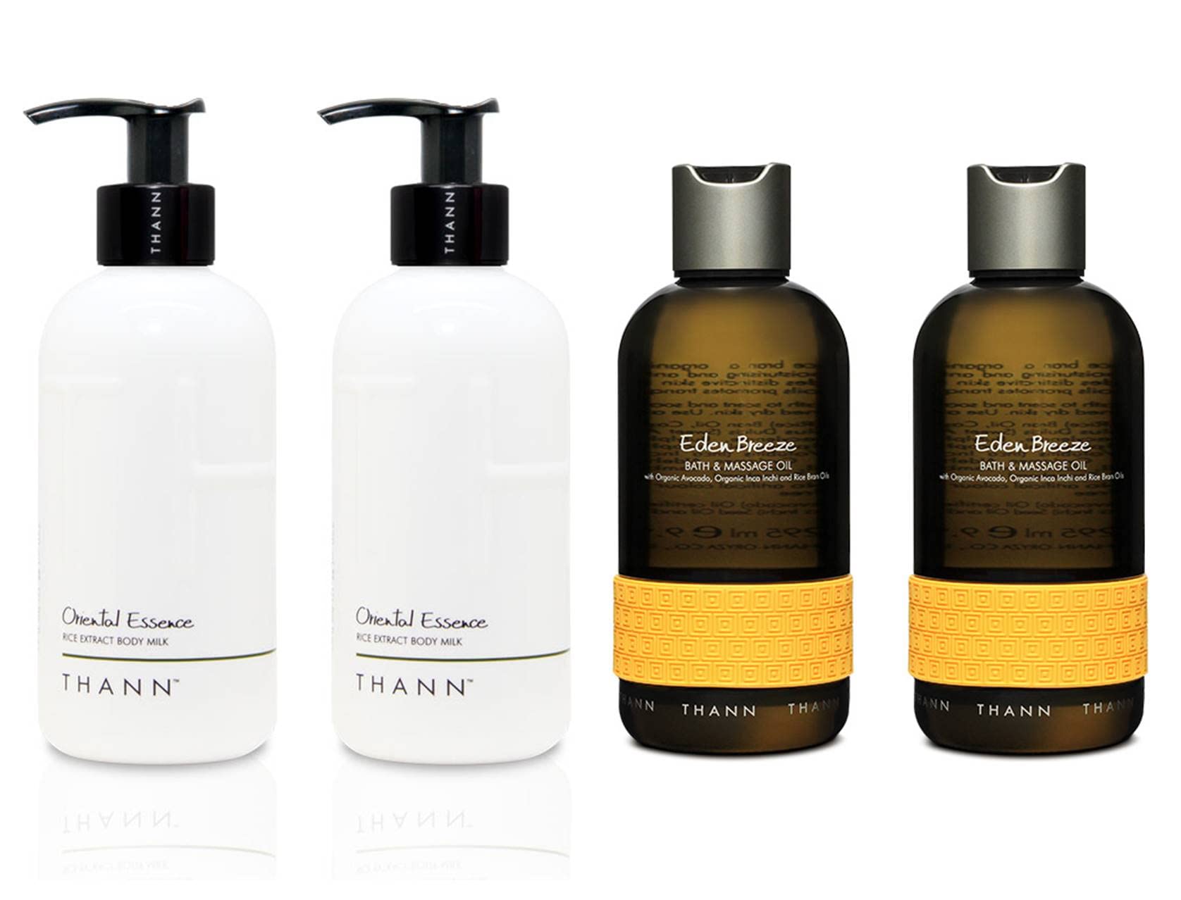 THANN Oriental Essence Rice Extract Body Milk & Eden Breeze Massage Oil Set - Luxurious Skincare Duo for Hydration & Relaxation | Perfect for Spa Nights & Self-Care Rituals