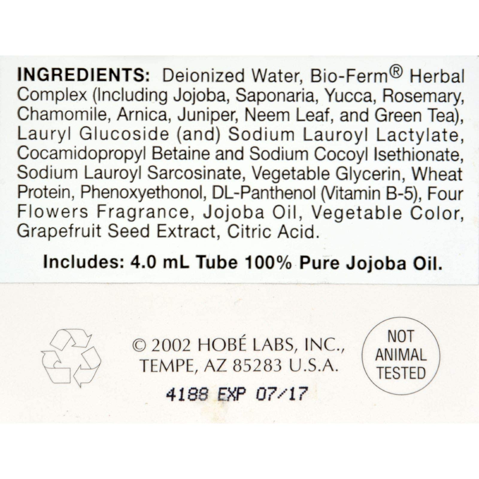 Hobe Labs Energizer Treatment Shampoo for Hair Growth - 4 fl oz Volumizing & Strengthening Formula - Perfect for Thinning Hair & Scalp Care at Home