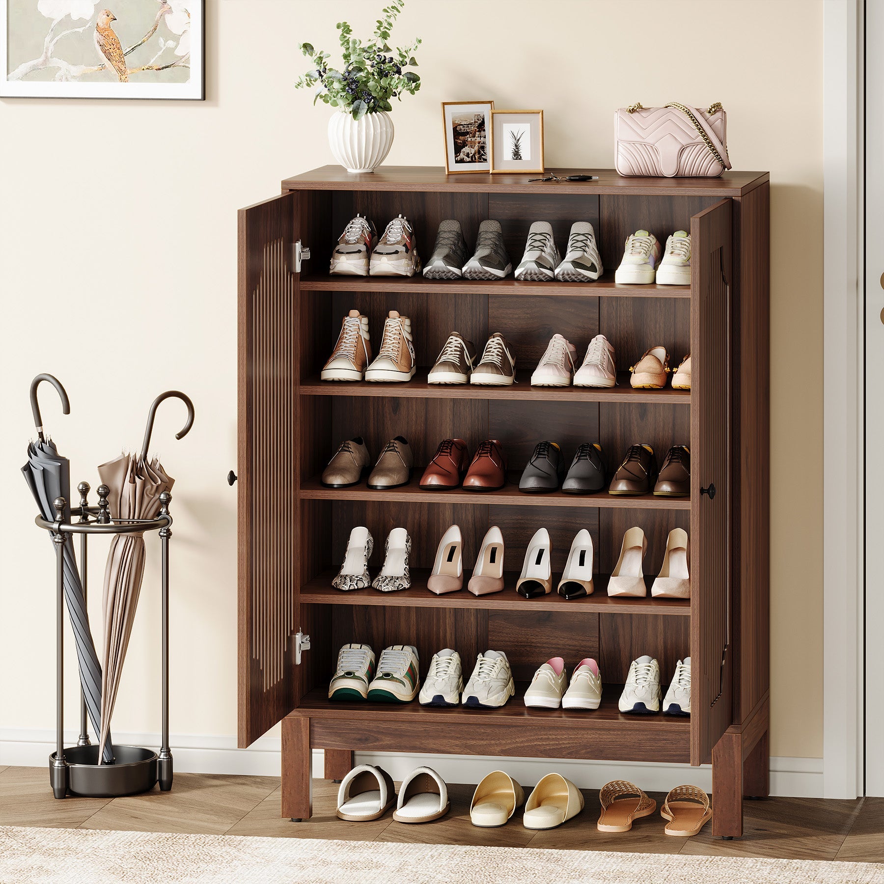 20 Pairs Shoe Cabinet Organizer - 6 Tier Adjustable Shoe Storage Rack with Removable Shelves - Perfect for Closet, Entryway, Mudroom & Small Space Organization