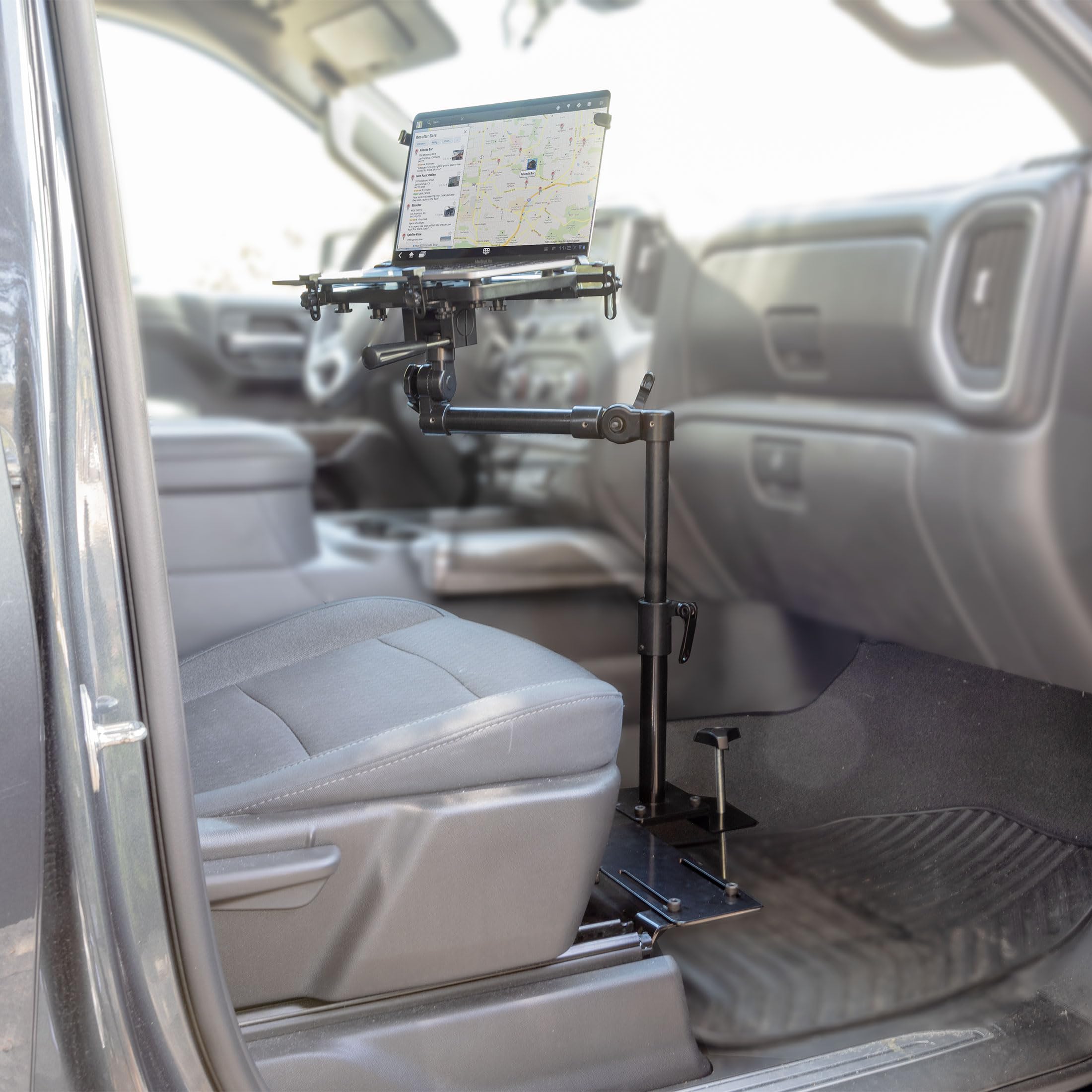 Mount-It! Universal Car Laptop Mount for Vehicles - No-Drill Adjustable Stand with Swivel & Cooling Tray for 17
