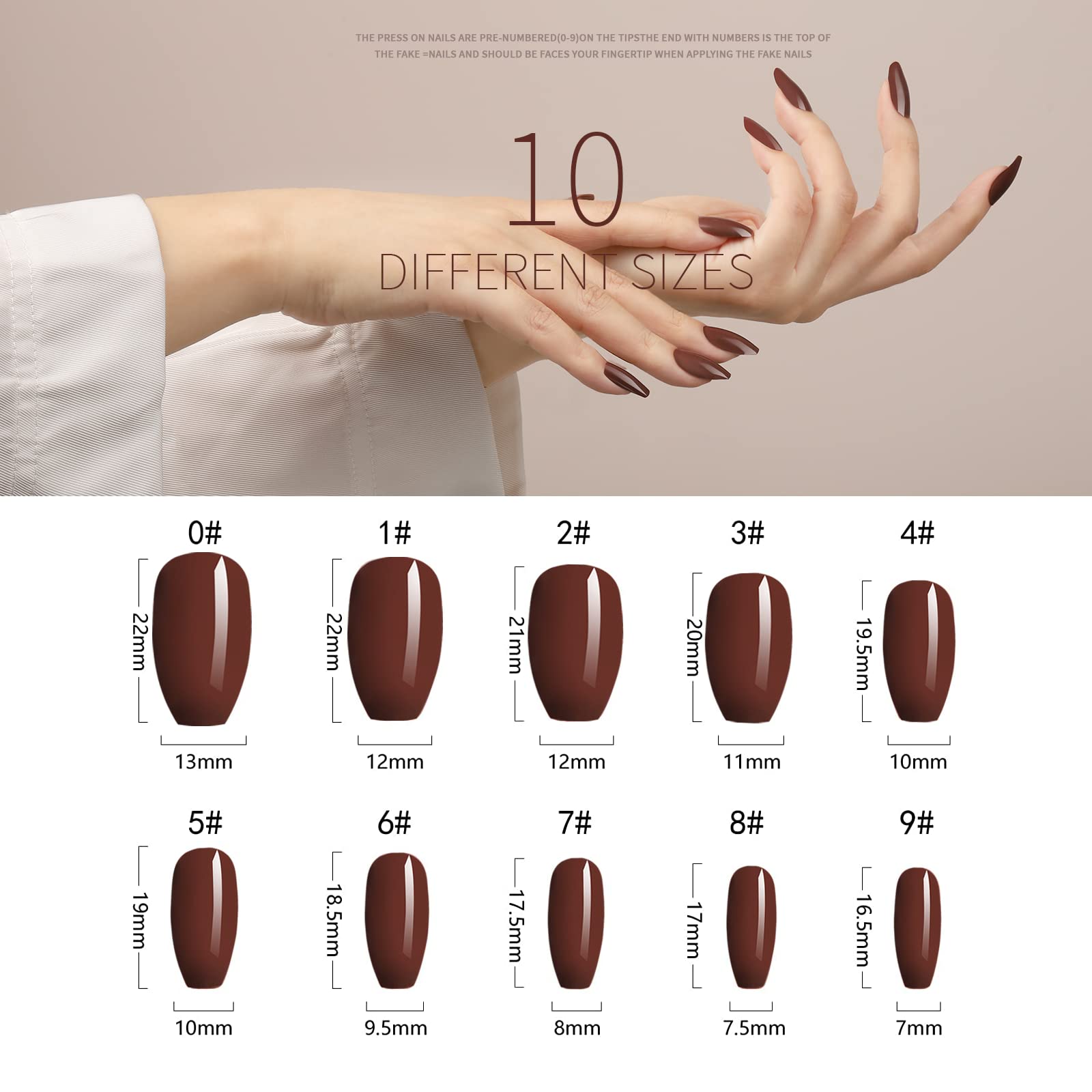 FANDAMEI 288PCS Medium Length Press on Nails Kit - 12 Sets Short Fake Nails, Ballerina & Coffin Shape False Nails with Glossy Solid Colors - DIY Nail Art Kit for Women & Girls (Includes 10g Nail Glue) - Perfect for Parties, Weddings, Date Nights & Everyday Wear