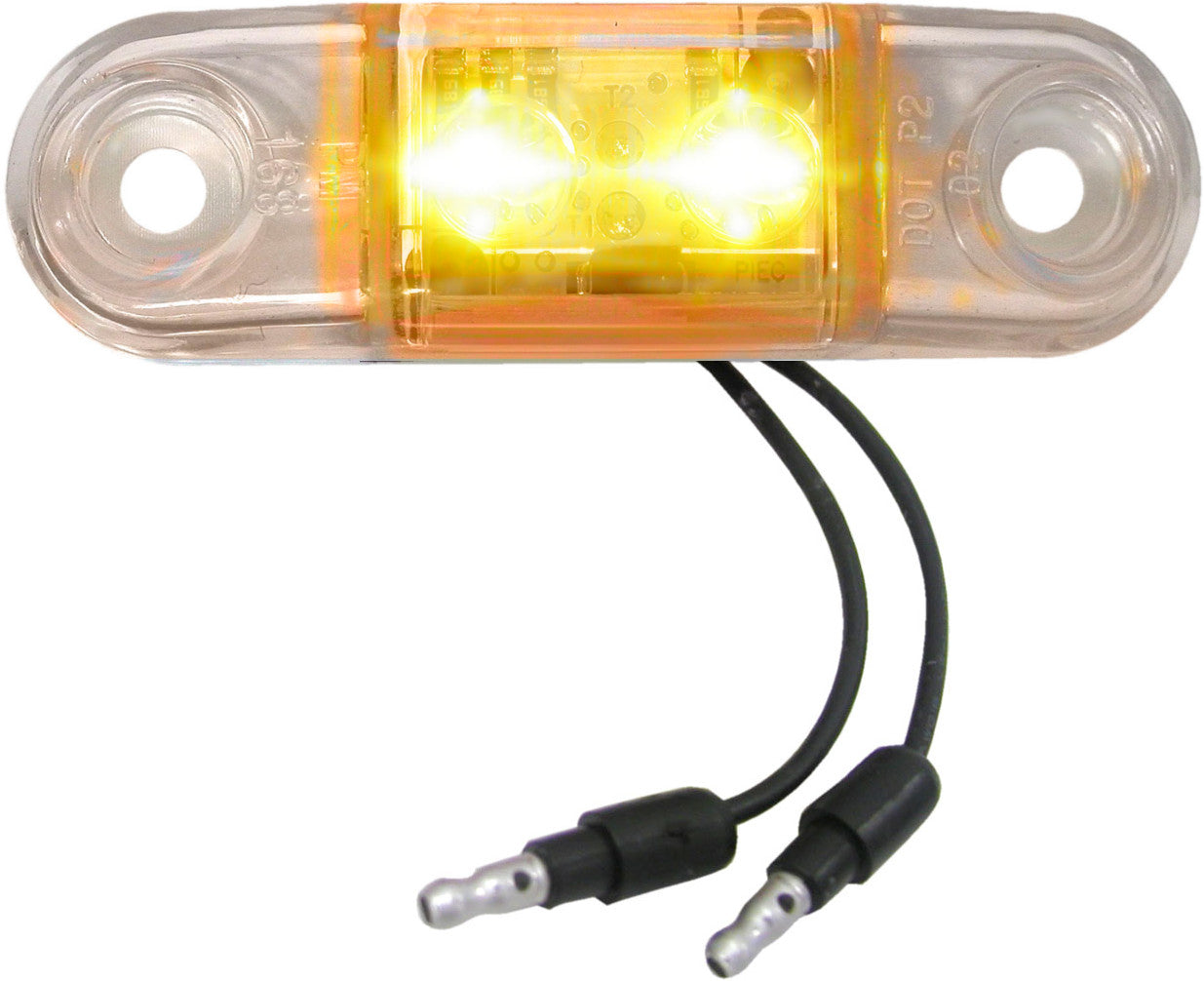 PM 168CA BT2 Amber with Clear Lens LED Mini Clearance Side Marker Light - Perfect for Trucks, Trailers, and Off-Road Vehicles