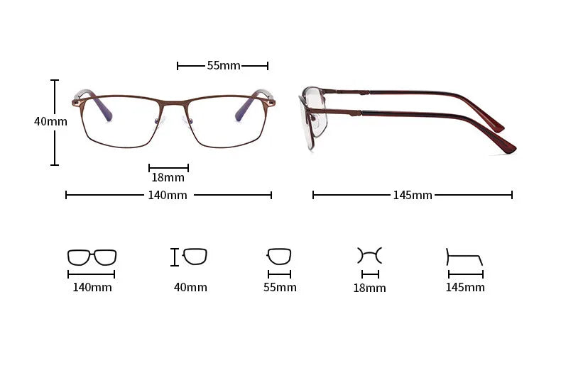 CCspace Unisex Full Rim Irregular Square Alloy Eyeglasses Frame 301402 - Trendy Lightweight Glasses for Men & Women, Perfect for Reading, Working, and Daily Fashion Accessories
