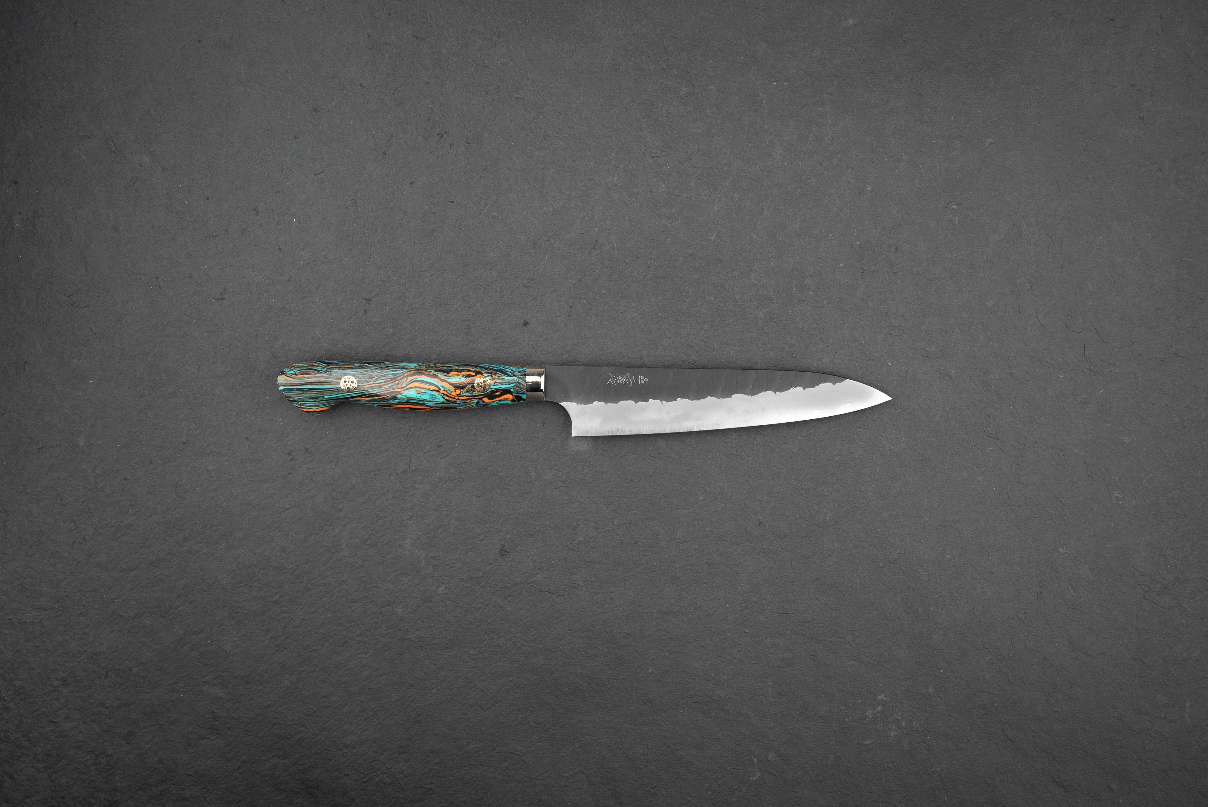 Nigara SG2 Kurouchi Tsuchime Western Petty Knife 150mm - High Carbon Stainless Steel Japanese Kitchen Knife for Precise Slicing, Chopping & Garnishing - Perfect for Home Chefs & Professional Kitchens