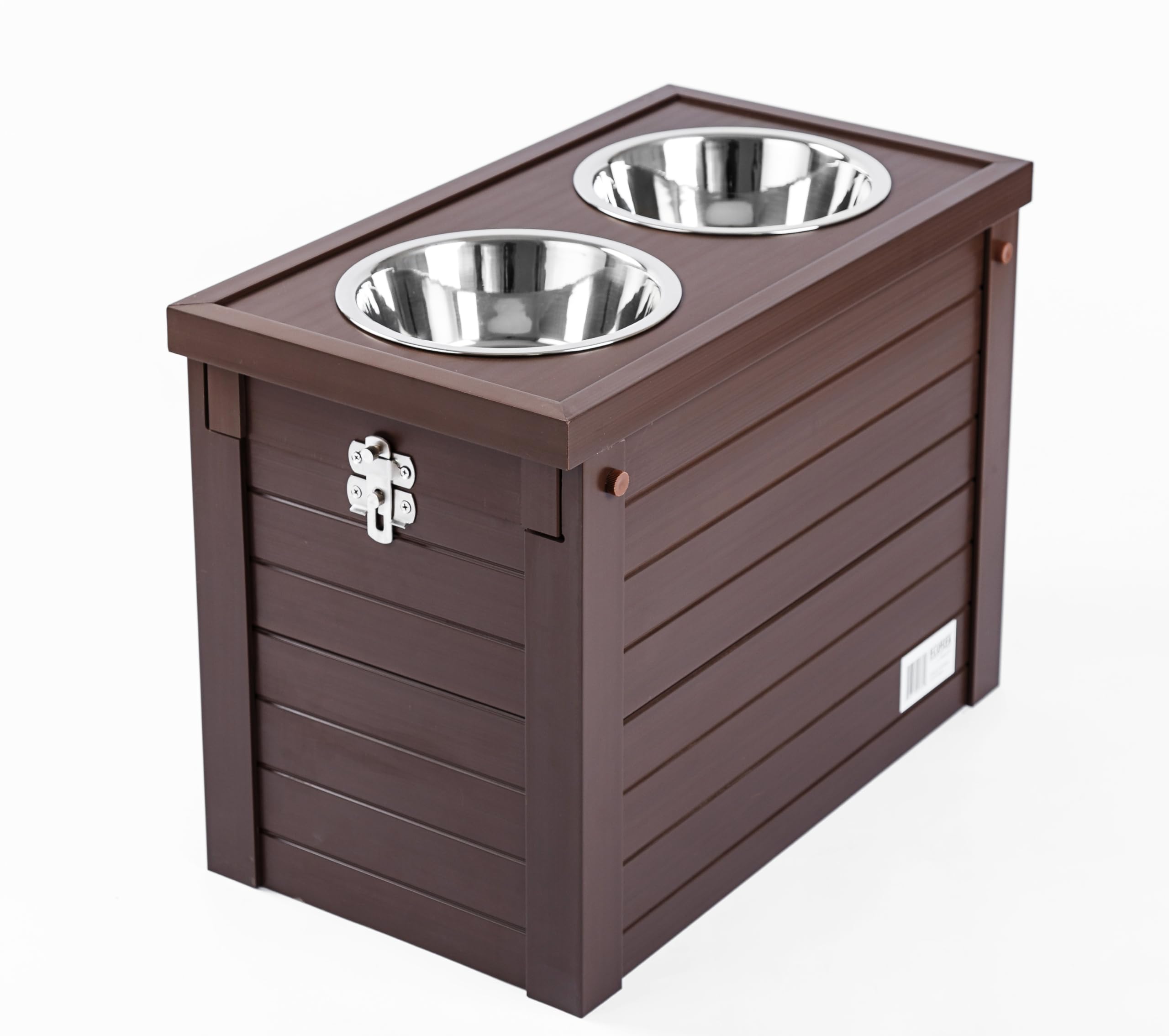 Premium Elevated Dog Feeder with 2 Stainless Steel Bowls & Storage Bin - Adjustable Height for Healthy Posture - Perfect for Large/Small Dogs in Kitchen, Dining Room or Outdoor Feeding Areas