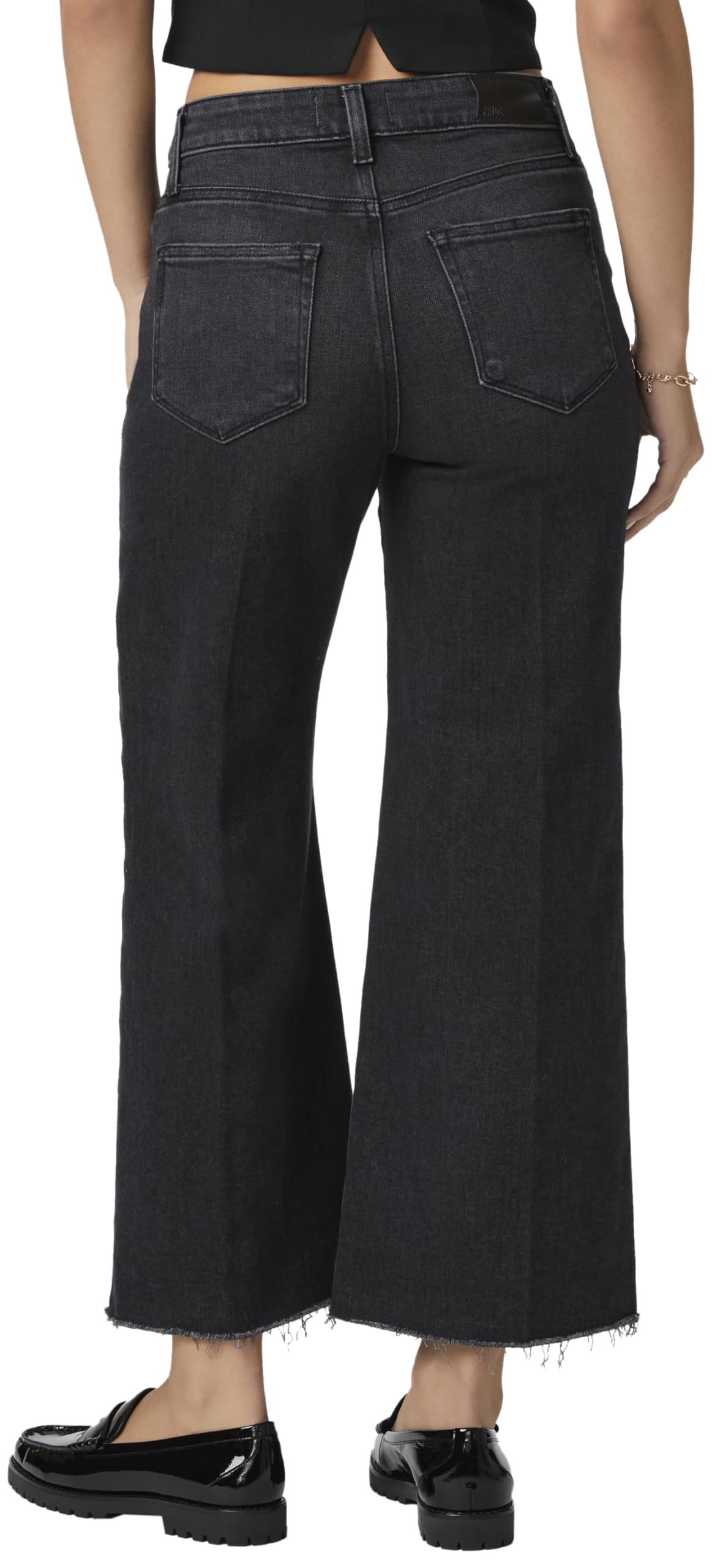 PAIGE Women's Anessa Raw Hem Jeans - High Waist Distressed Denim Pants for Casual Outfits & Street Style