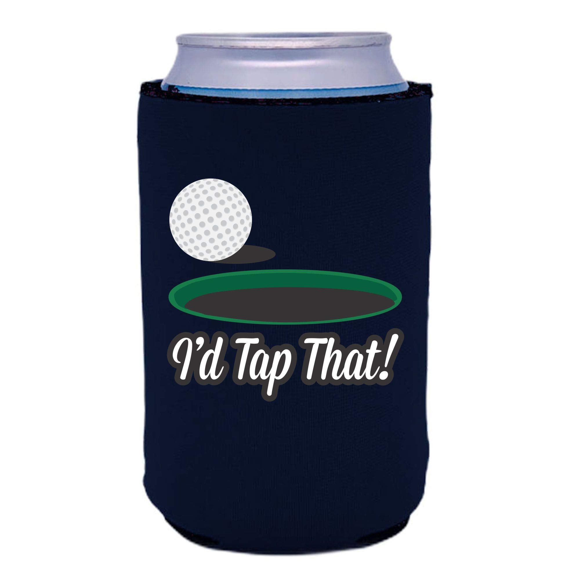 I'd Tap That Collapsible Can Coolie (1-Pack, Navy Blue) - Insulated Beer Sleeve for Cans & Bottles, Perfect for Beach, BBQ, Camping & Tailgating Parties