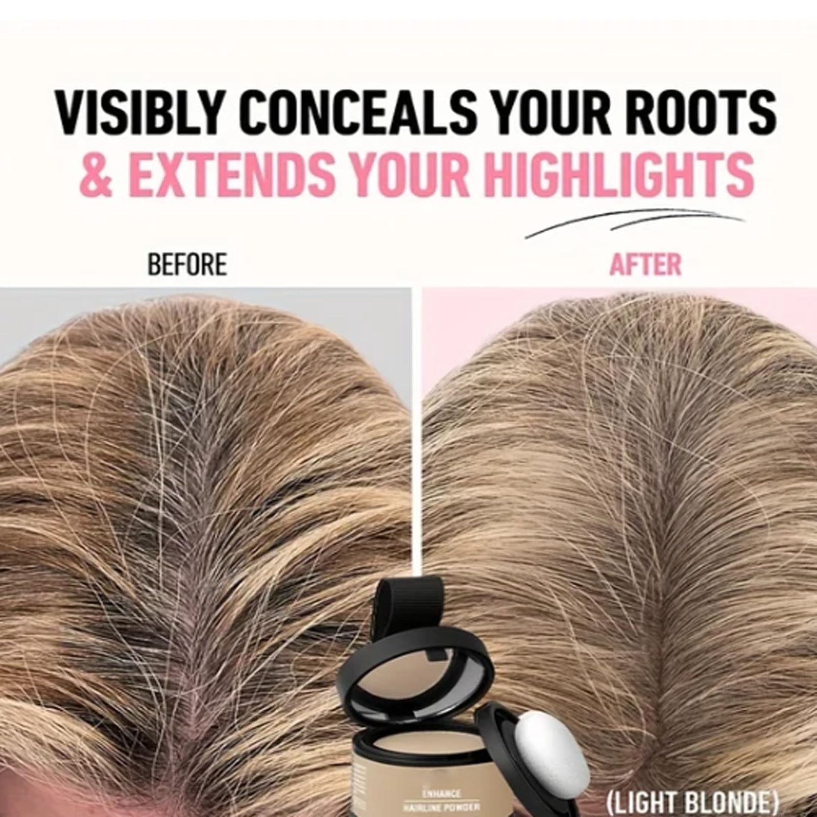 Maychee Hair Shadow Powder - Light Blonde Hairline Enhancer & Volumizing Root Touch-Up | Temporary Hair Thickening Powder for Thin Hair & Bald Spots | Perfect for Daily Use, Special Occasions & Travel