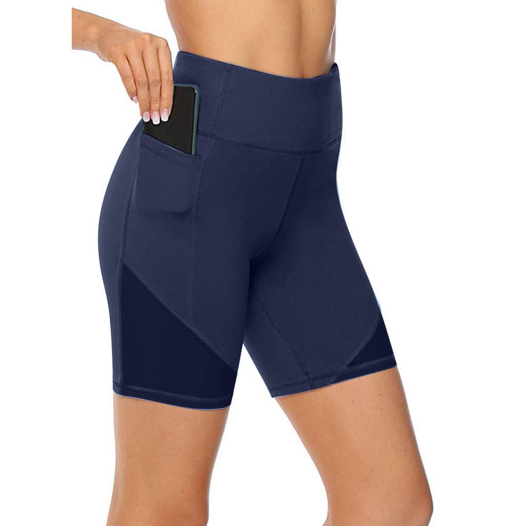 Hessimy High Waist Yoga Shorts for Women - Tummy Control Workout & Running