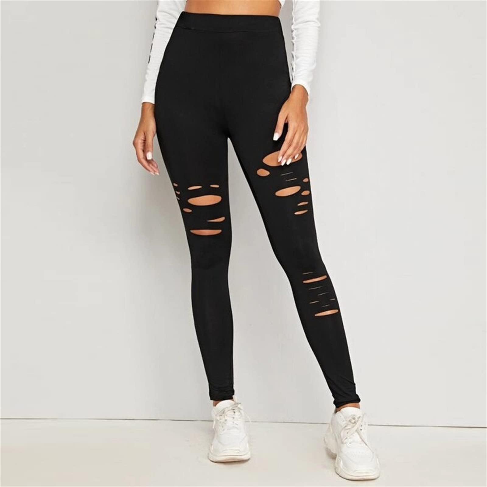 Ripped Warrior High Waist Tummy Control Yoga Pants for Women - Workout Athletic Leggings for Gym, Running & Everyday Wear
