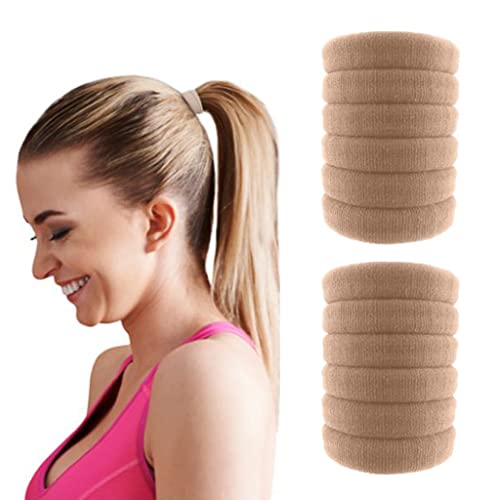 Styla Hair 12 Pack No Crease Hair Ties for Thick & Curly Hair - Seamless No Slip Elastic Bands for Women & Men - Gentle Ponytail Holders for Workouts, Yoga & Everyday Use - Damage-Free Design for All Day Comfort