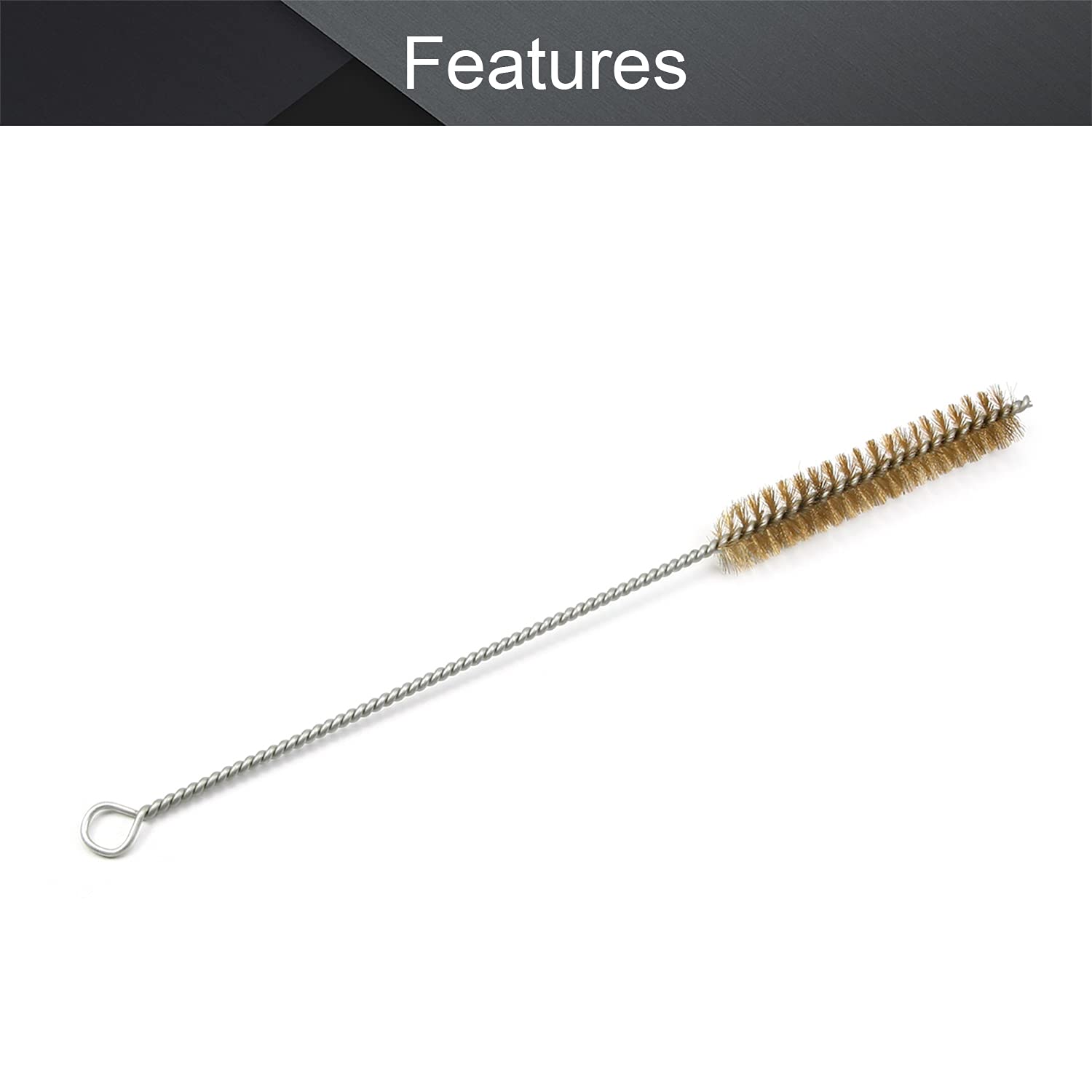 Utoolmart Copper Wire Cleaning Brush - 0.8-inch Diameter 12-inch Length Spiral Power Tube Brush (2-Pack) - Perfect for Cleaning Bottles, Tubes, and Narrow Spaces