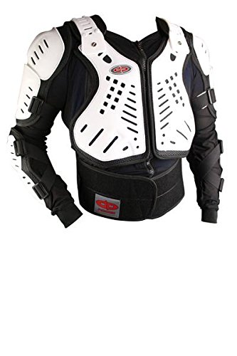 CE Approved White & Black Full Body Armor Motorcycle Jacket - Protective Riding Gear for Men & Women - Ideal for Street Biking, Racing & Adventure Tours