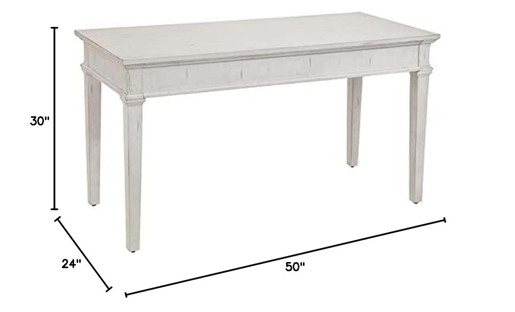 American Woodcrafters Sedona Antique White 50-inch Wood Writing Desk - Home Office Desk with Drawers, Study Desk for Small Spaces, Perfect for Remote Work & Online Learning
