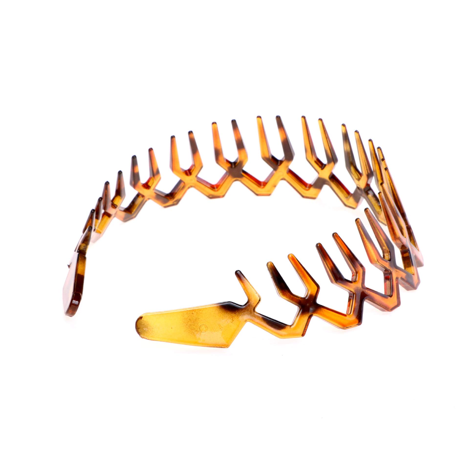 Unisex Plastic Shark Tooth Headband - Zigzag Hair Comb Hairband for Women & Men - Brown Hair Hoop Accessory for Costume Parties & Halloween