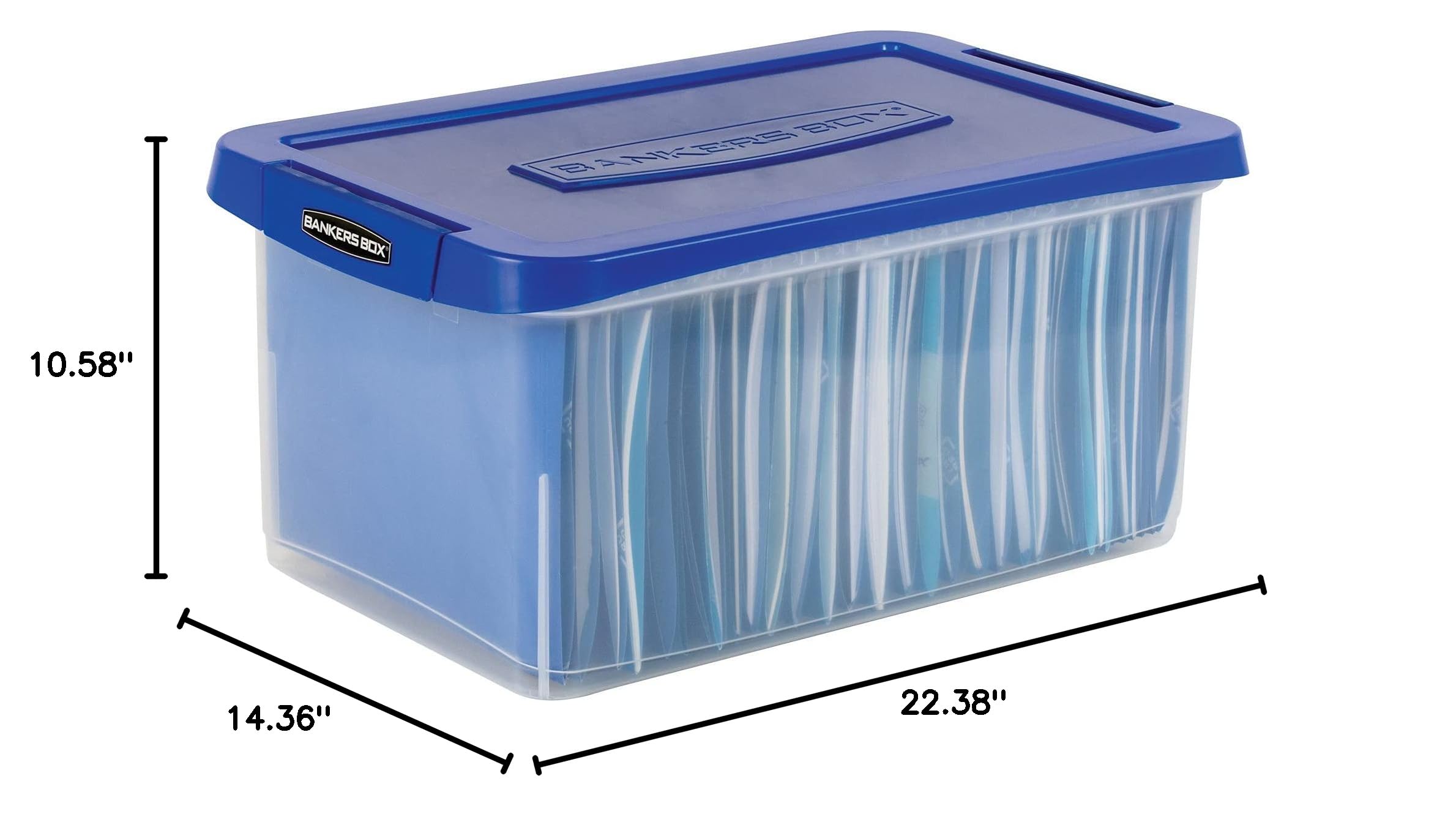 Heavy Duty 20-Inch Plastic Letter File Storage Box - Secure Document Organizer for Office, Home & School Records