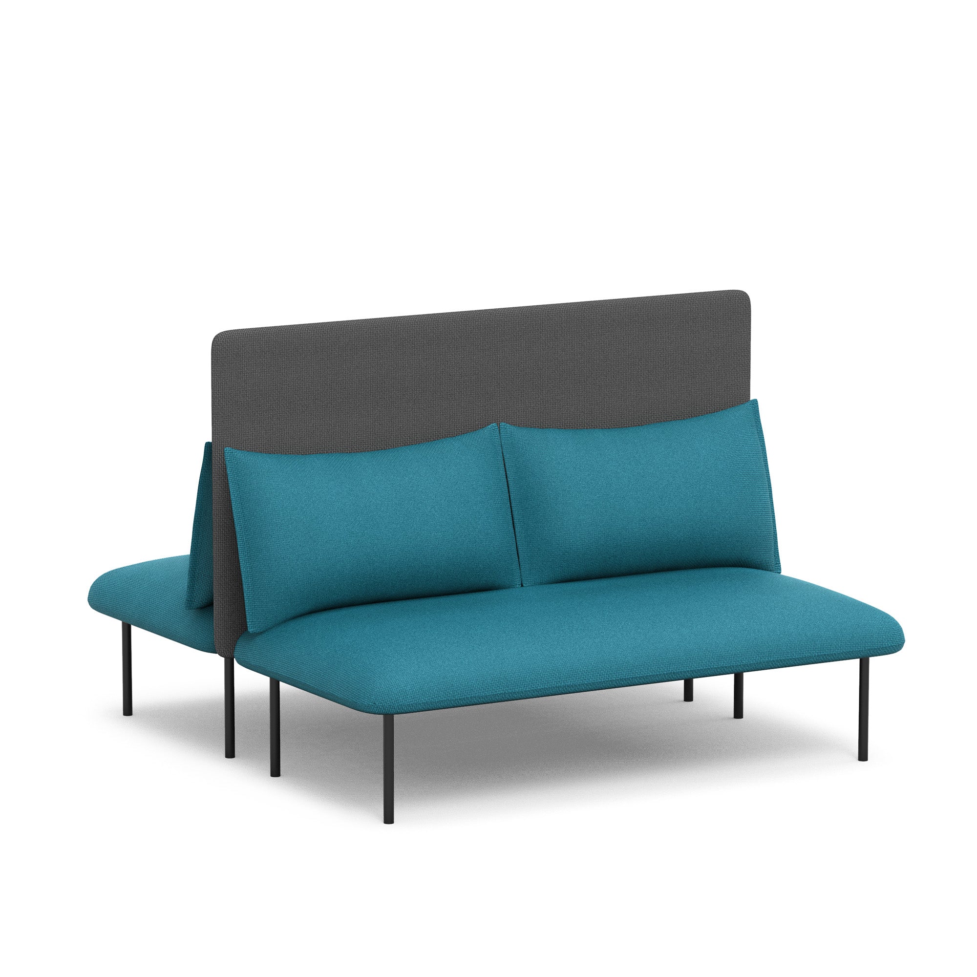 QT Adaptable Back to Back Lounge Sofa - Modern Sectional Couch for Living Room, Office or Outdoor Patio - Perfect for Small Spaces and Social Gatherings