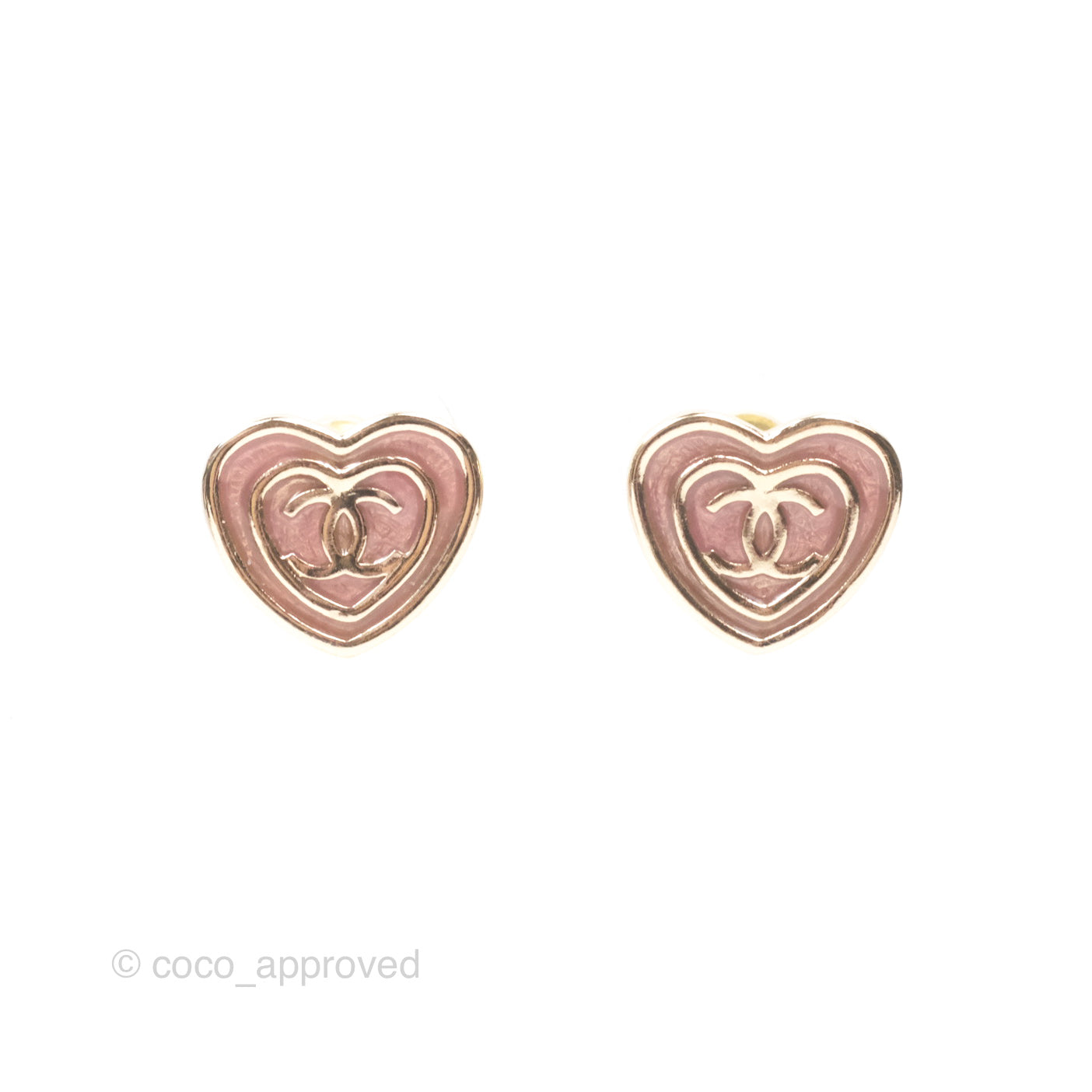 Chanel CC Heart Earrings in Pink Gold Tone - Luxury Fashion Jewelry for Women | Perfect for Valentine's Day, Anniversary Gifts & Special Occasions