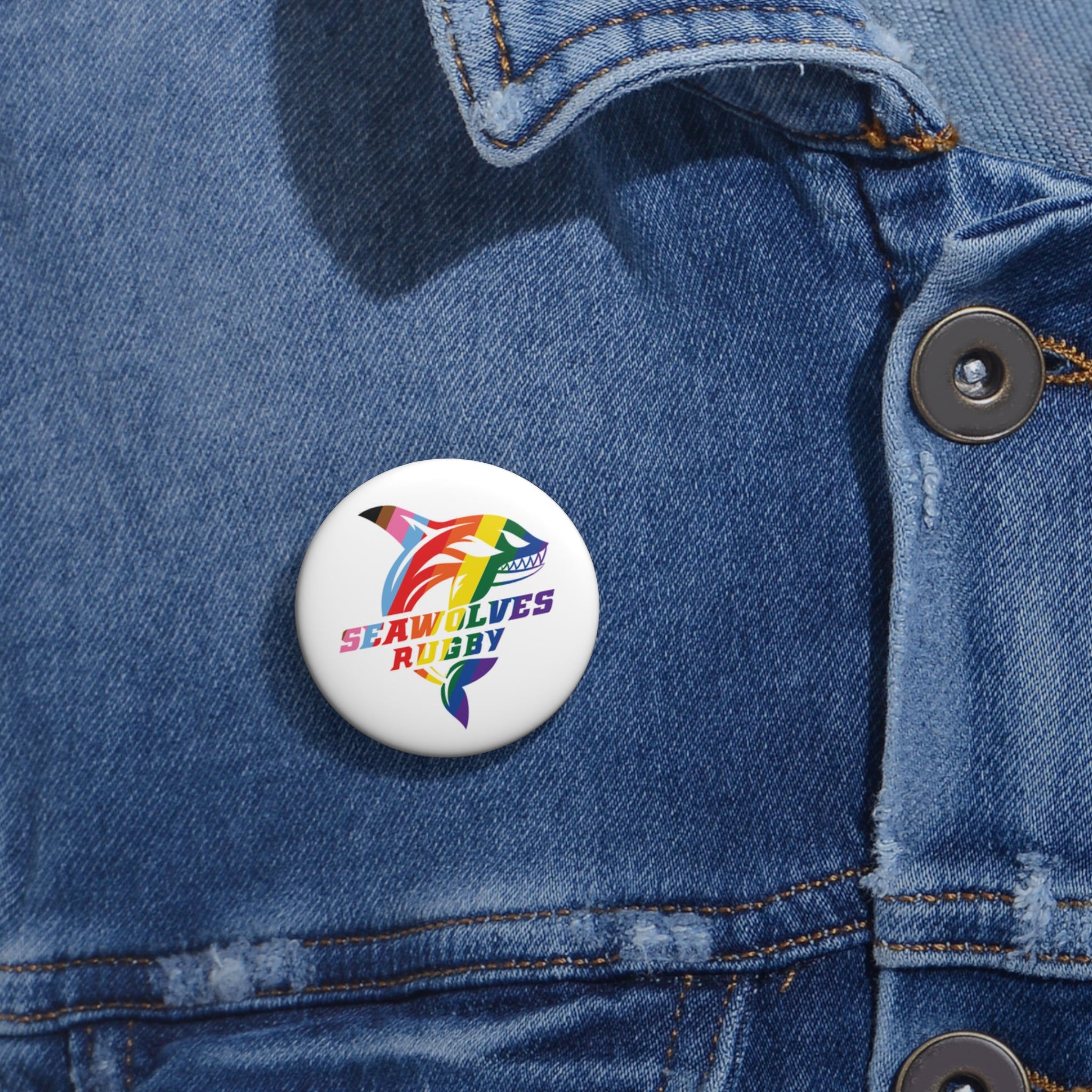 Seawolves Pride Pin Button - Enamel Lapel Pin for Backpacks, Hats & Jackets - Show Your Team Spirit at Games & Events