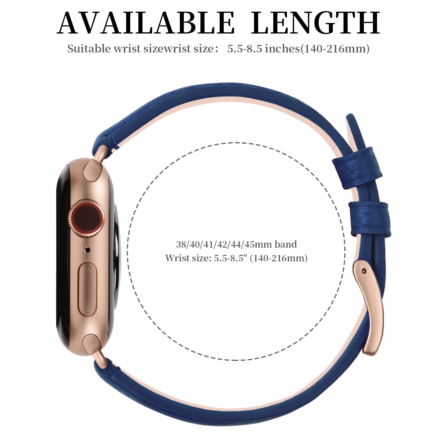Premium Fullmosa Leather Apple Watch Bands for 38mm 40mm 41mm 42mm 44mm 45mm 49mm - Compatible with Series 9/8/7/6/5/4/3/2/1/SE/Ultra 2 - Stylish Dressy Strap with Case for Women - Perfect for Work, Parties & Everyday Wear