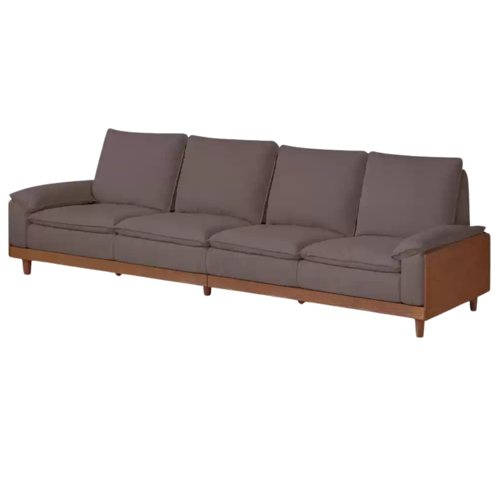 124.4x38.9x37.4 inch / 316x99.7x95cm / Walnut color / ash walnut color sofa imitation cotton linen smoke chestnut brown