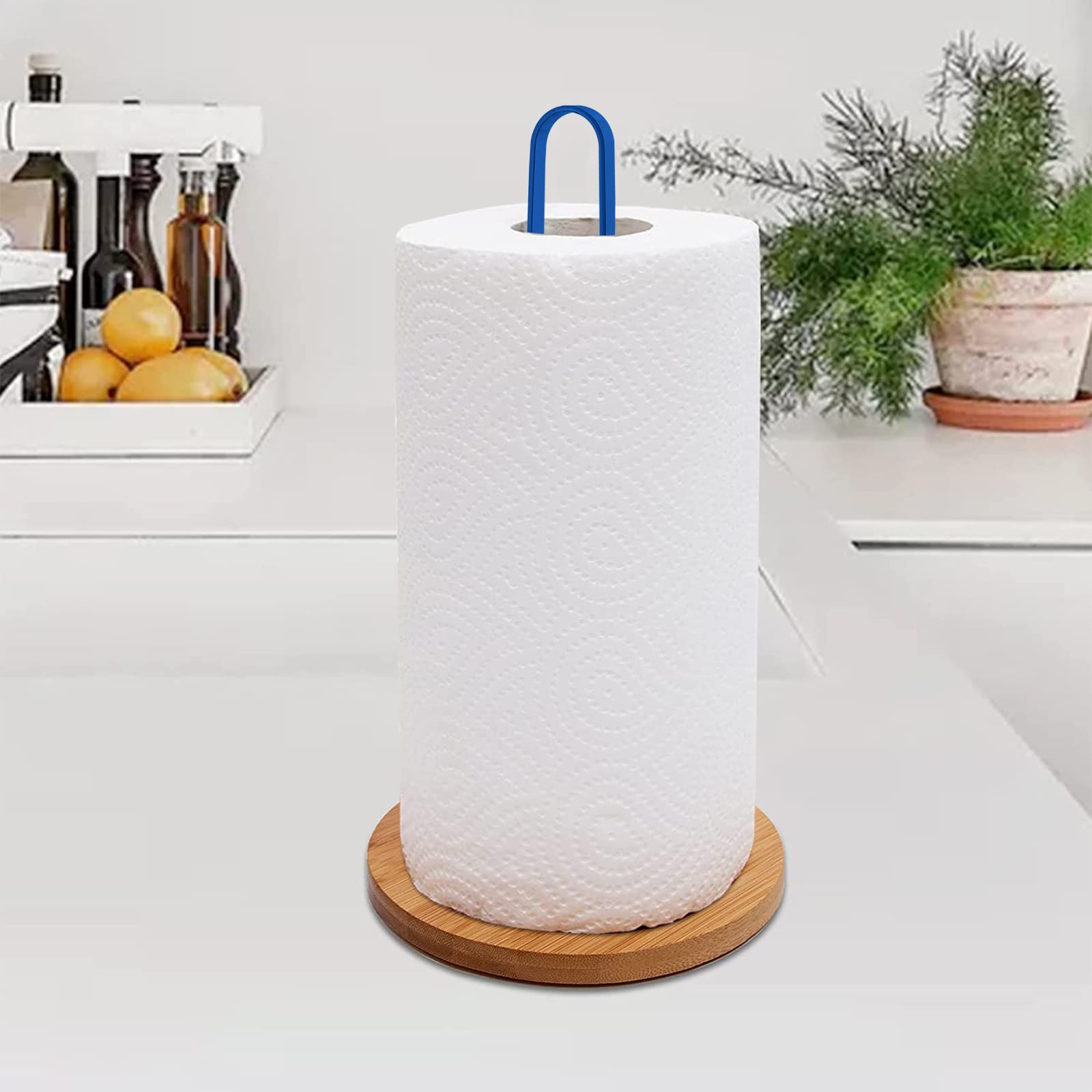 TONLEA Wooden Paper Towel Holder - Sturdy Countertop & Bathroom Towel Rack with Non-Slip Base | Perfect for Kitchen, Bathroom & Office Organization | Rustic Home Decor Accessory