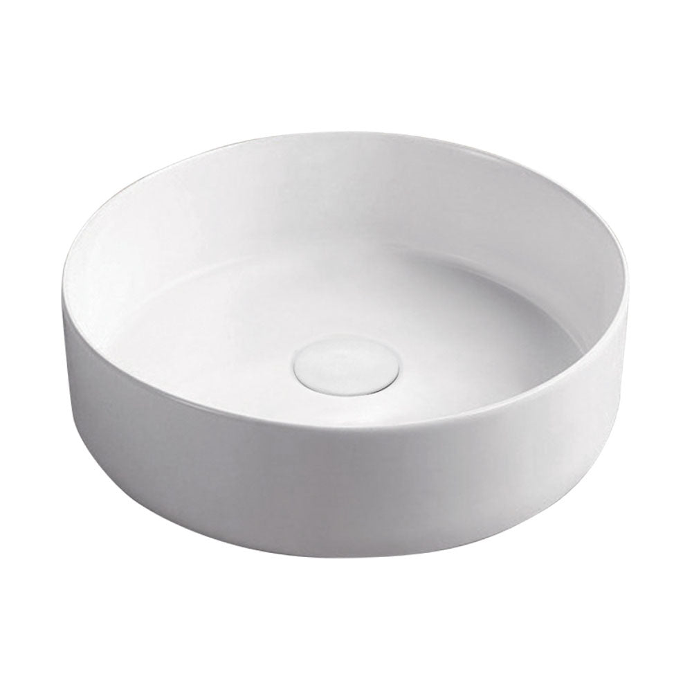 Fienza RB3134W Reba Above Counter Ceramic Sink - Matte White Bathroom Vanity Basin for Modern Home & Commercial Use