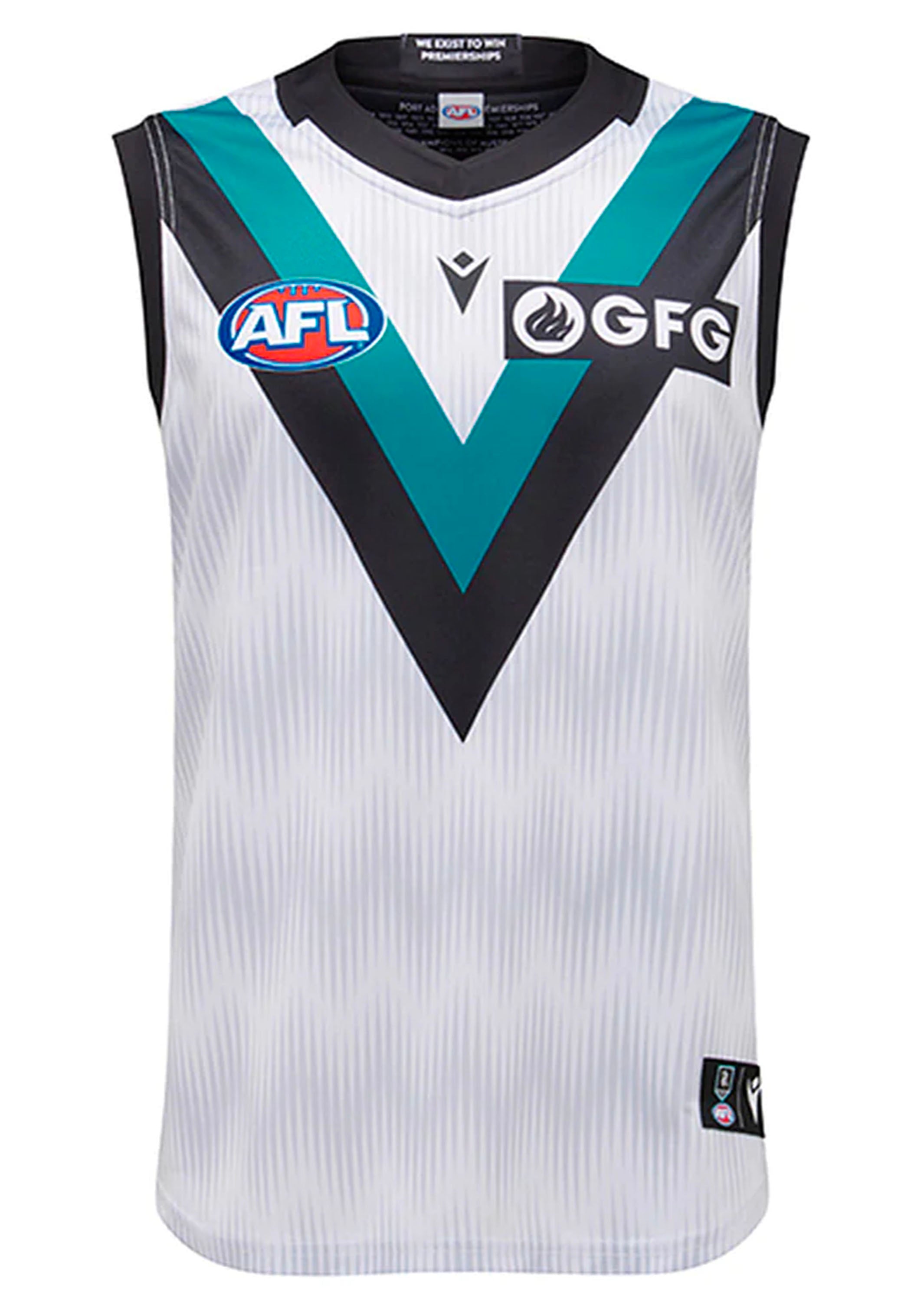 Authentic Macron Port Adelaide 2022 Men's Away Football Guernsey Jersey - Official AFL Fan Gear for Games & Sports Events
