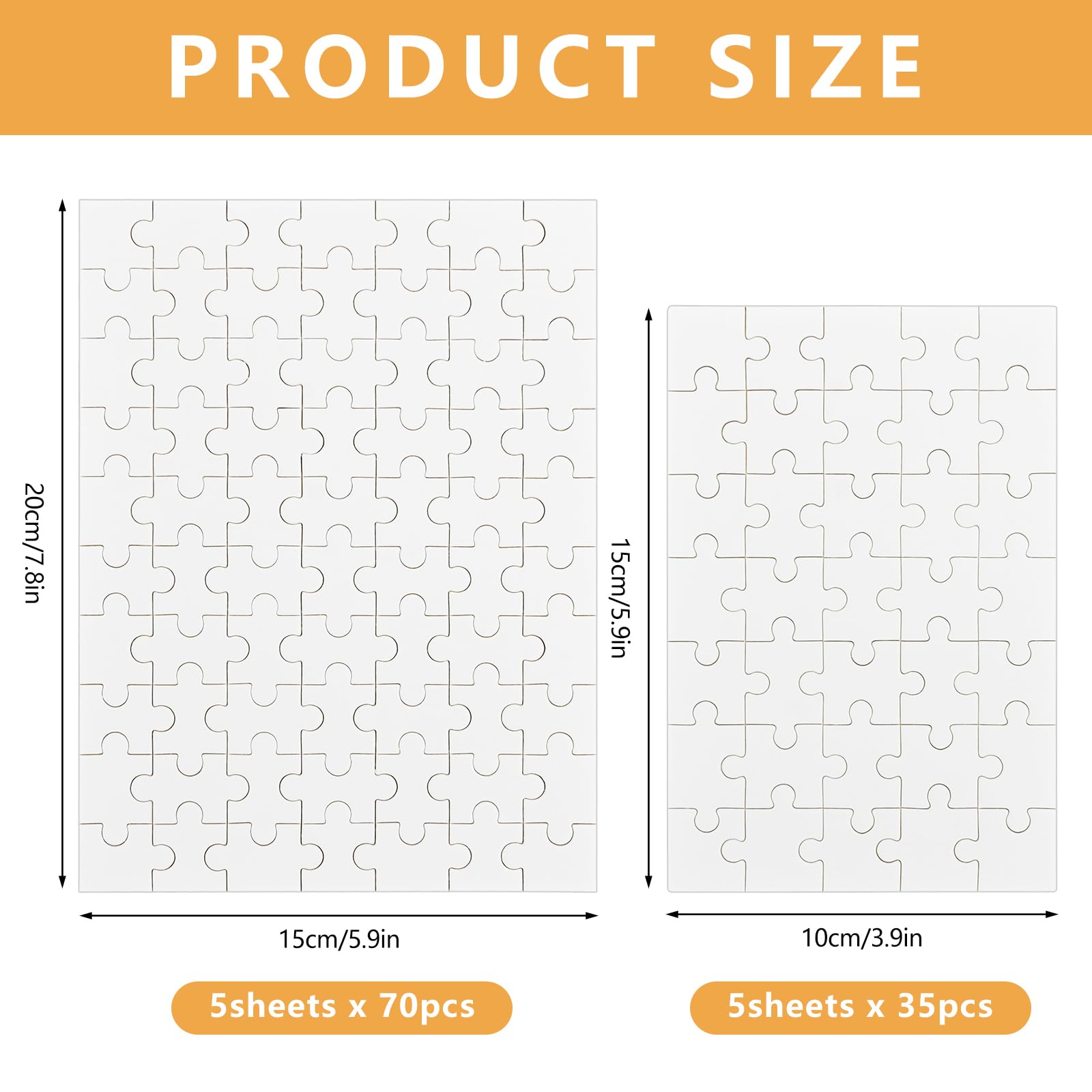 Bekecidi 10-Piece Sublimation Puzzle Blanks - DIY Paintable & Customizable Puzzle Kit for Adults & Kids (2 Sizes) - Perfect for Crafting, Gift Making & Family Game Night