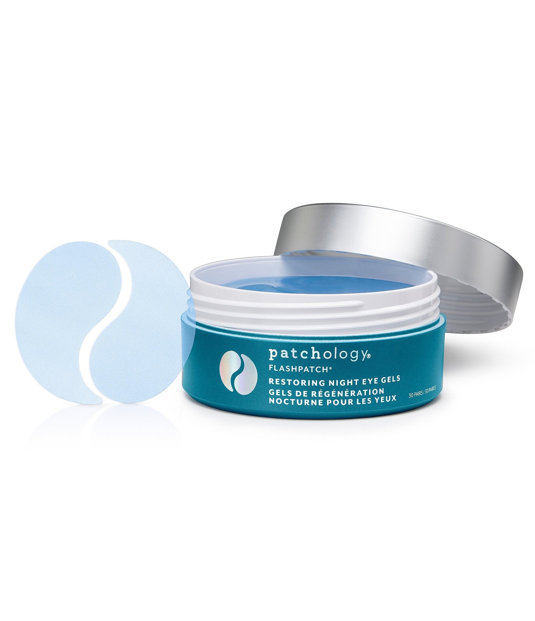 FlashPatch® Restoring Night Eye Gels - 30 Pairs Jar for Dark Circles, Puffiness & Fine Lines | Hydrating Under Eye Treatment for Women & Men | Perfect for Overnight Use & Travel