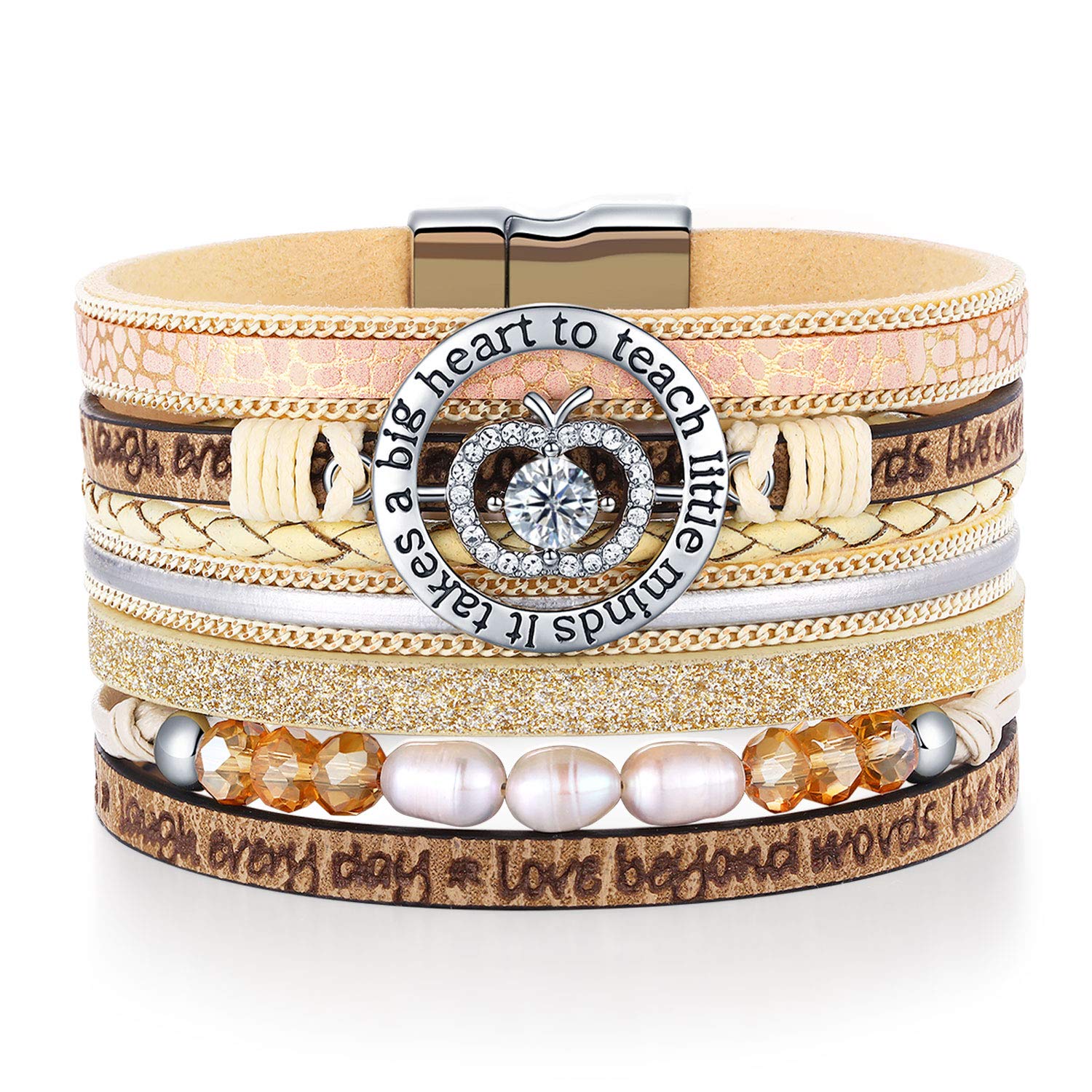 2022 Teacher Appreciation Bracelet - Elegant Willow & Apple Jewelry Gift for Women Educators | Perfect Thank You Present from Students | Ideal for Teacher's Day, Retirement, End of Year Gifts