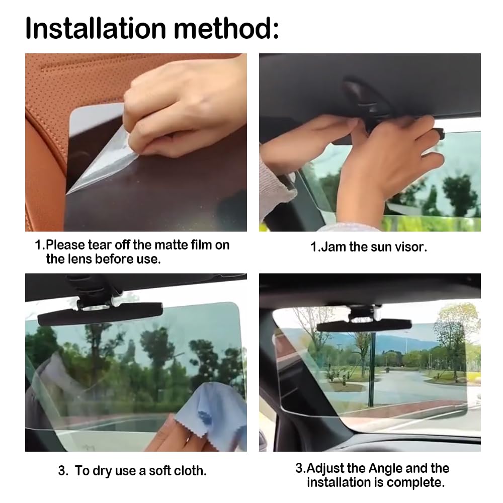 Upgraded Car Sun Visor - UV Protection & Anti-Glare for Safe Driving (12.6x6