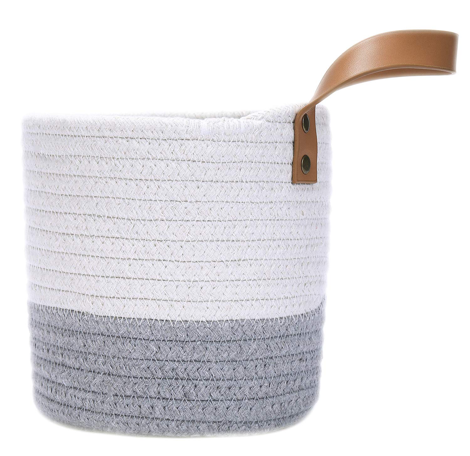 2-Pack Small Hanging Basket - Cotton Rope Wall Basket with Handle for Home Storage, 6
