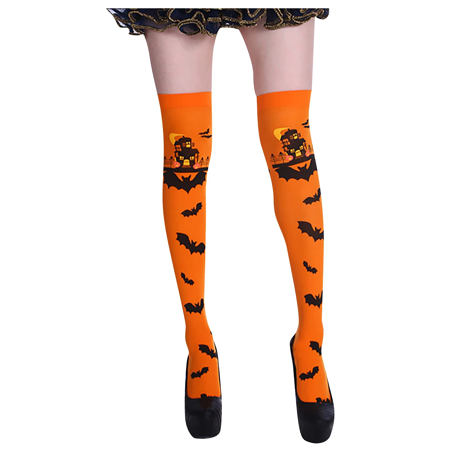ODJOY-FAN Women's Halloween Knee Socks - Funny Party Costume Accessories for Dress Up