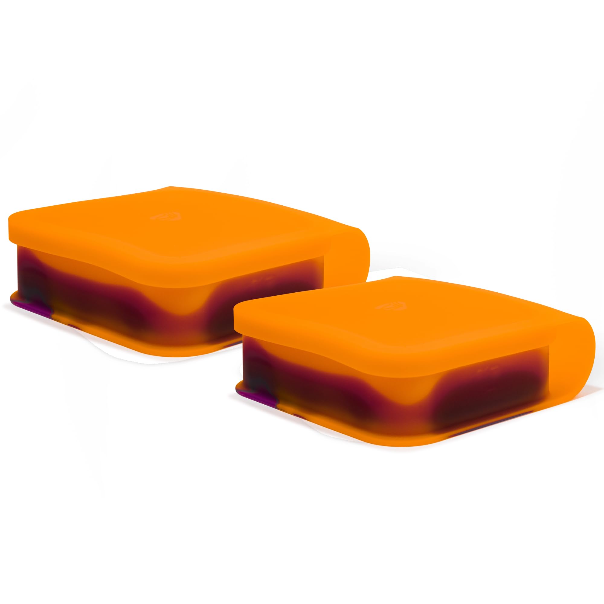 Silipint Silicone Go Go Bowls - 2 Pack Sandwich Size (Sun Storm) | Microwave Safe, Leak-Proof Lid | Eco-Friendly Lunch Containers for Work, Travel, Camping & Picnics | Reusable BPA-Free Food Storage
