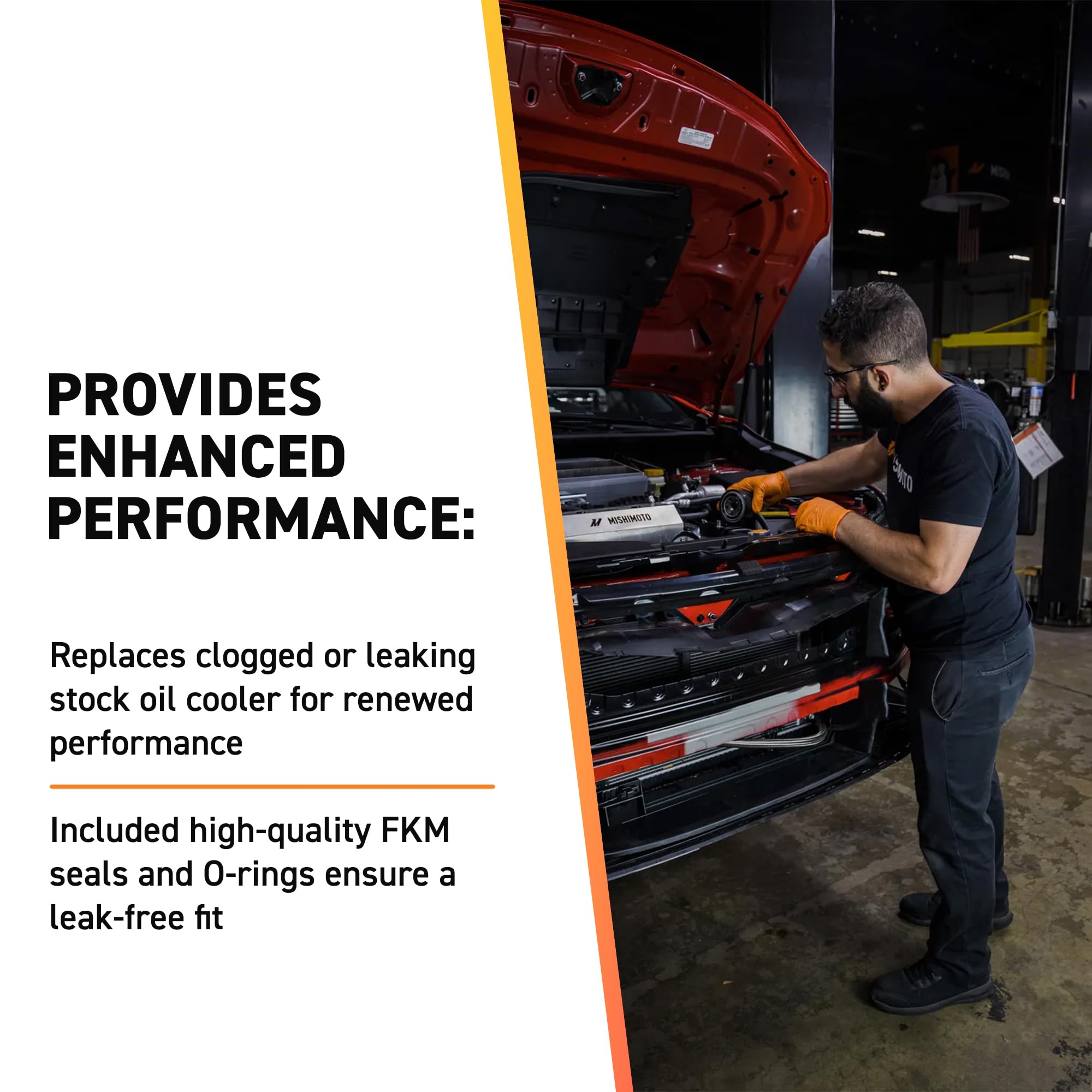 Mishimoto MMOC-F2D-03 Ford Powerstroke 6.0L Oil Cooler Replacement (2003-2007) - High Performance Cooling Solution for Diesel Trucks & Towing Applications